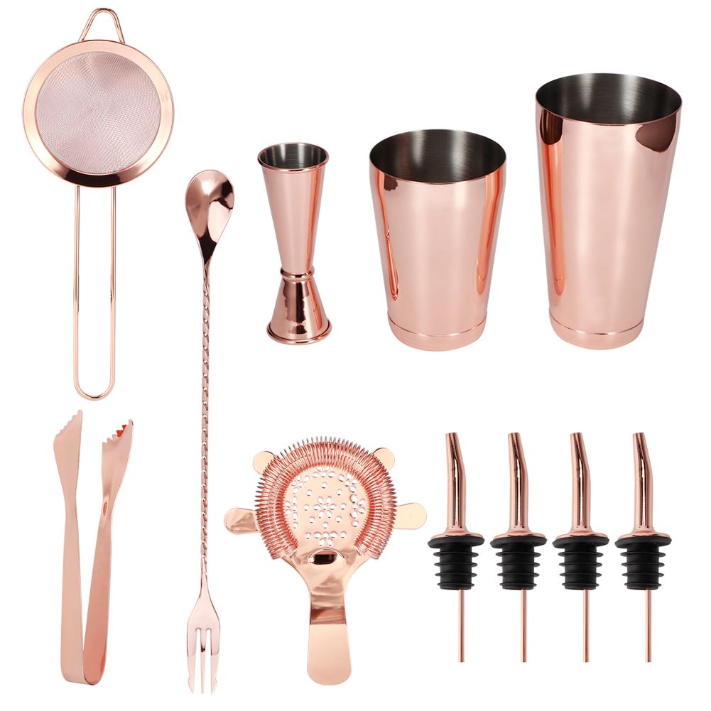11Pcs/Set Multifunction Stainless Steel Cocktail Shaker Tools Set Bar view 8