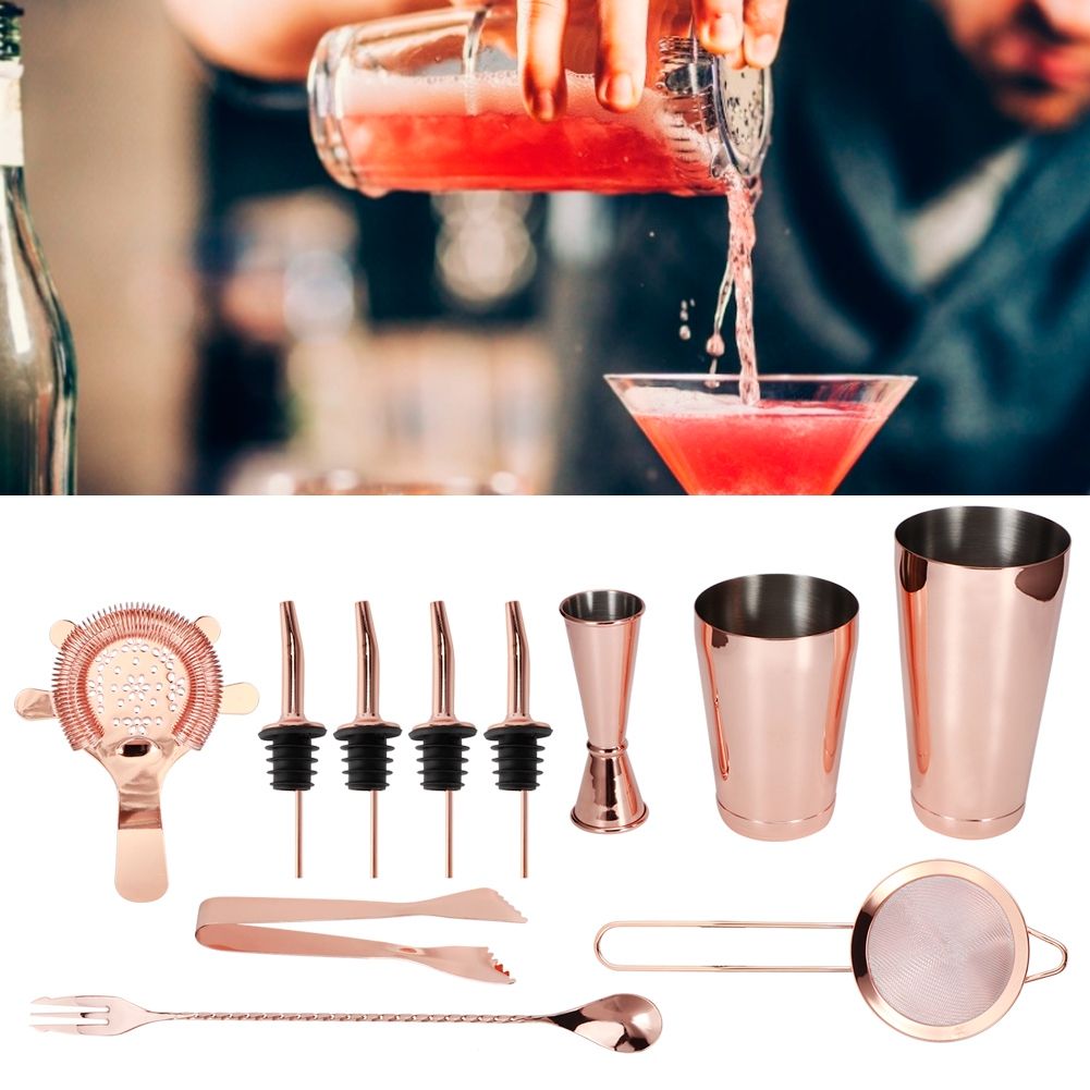 11Pcs/Set Multifunction Stainless Steel Cocktail Shaker Tools Set Bar view 10
