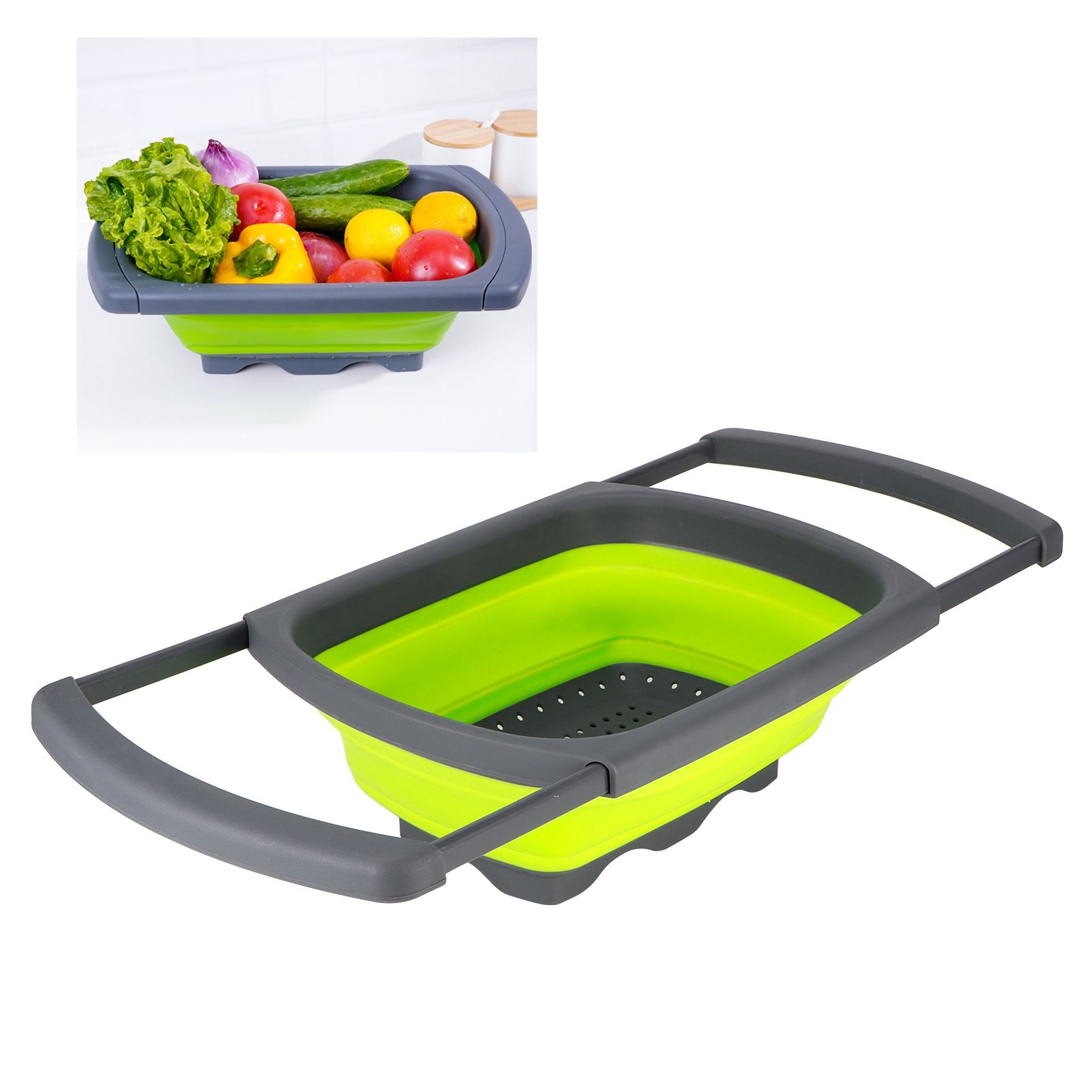 Foldable Fruit Vegetable Washing Basket Strainer Draining Basket for Fruit view 9
