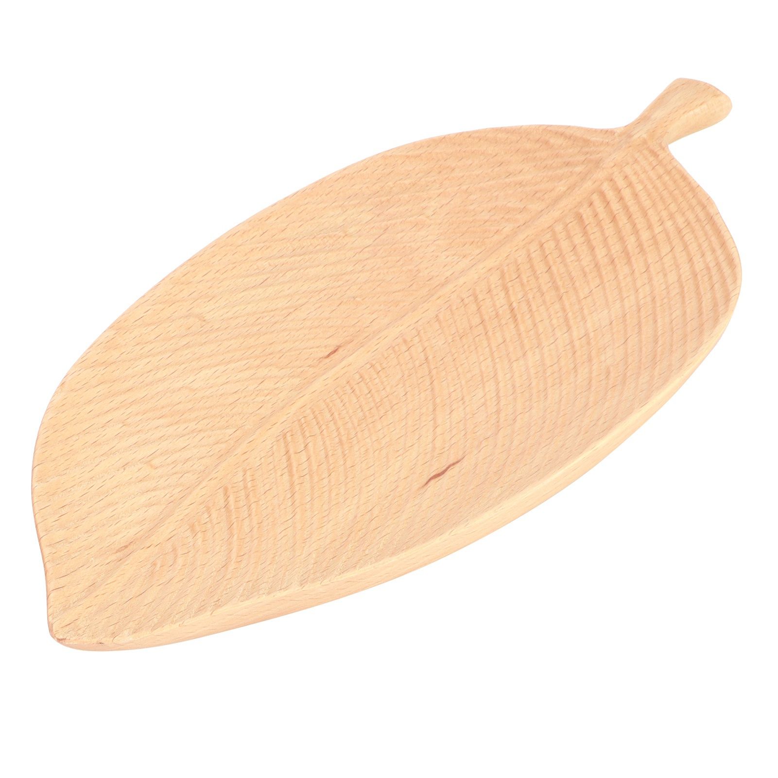 Leaf Shape Wood Plate Storage Trays Tea Tray Dessert Dinner Bread Fruit Snaks view 3