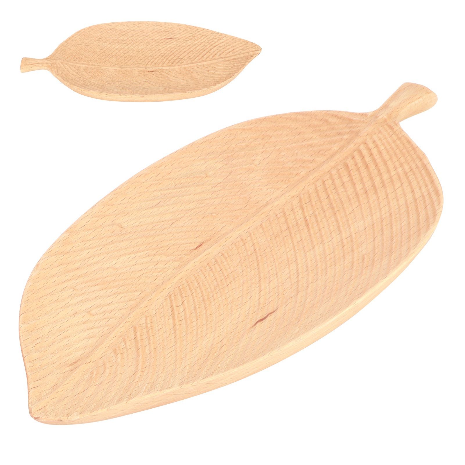 Leaf Shape Wood Plate Storage Trays Tea Tray Dessert Dinner Bread Fruit Snaks view 7