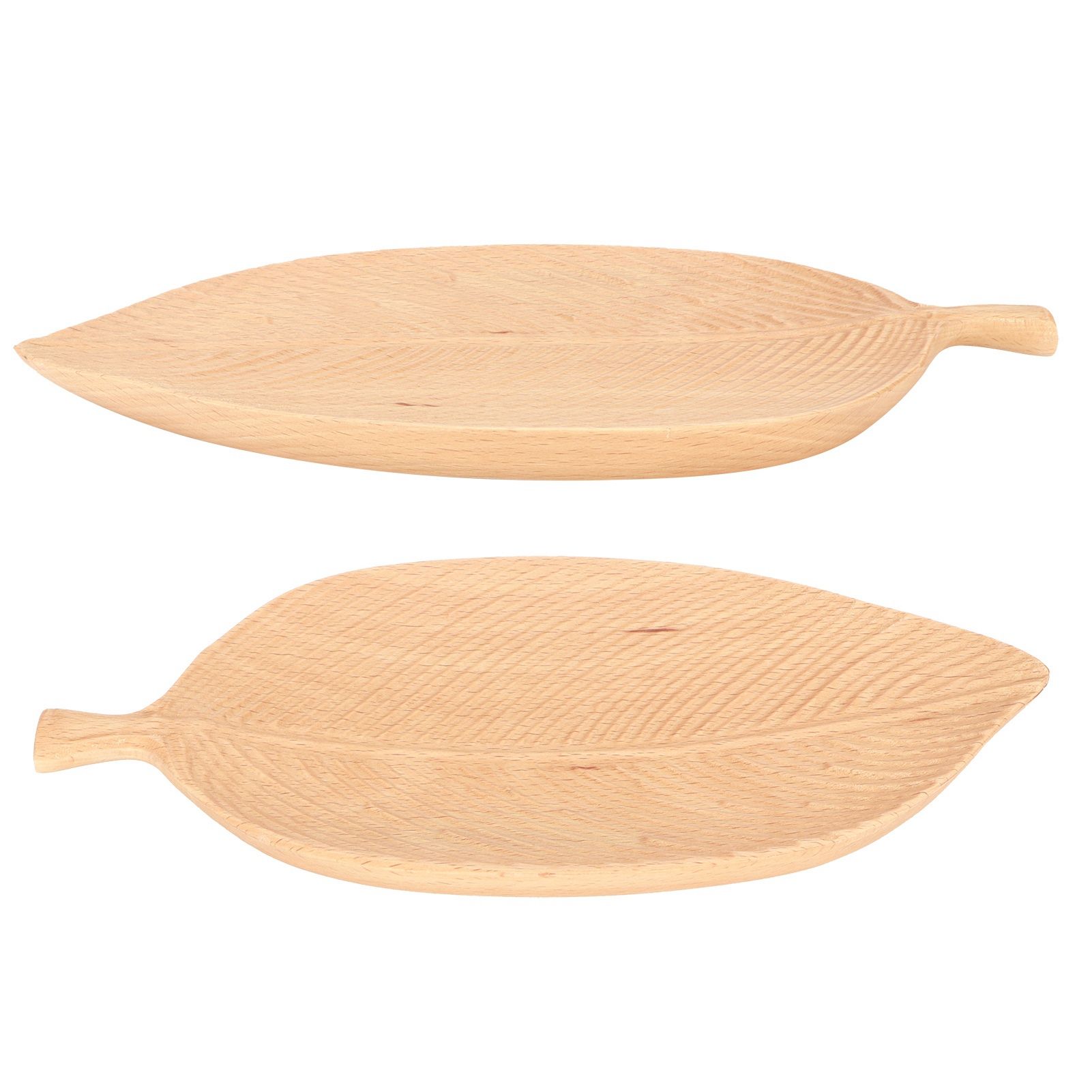 Leaf Shape Wood Plate Storage Trays Tea Tray Dessert Dinner Bread Fruit Snaks view 8