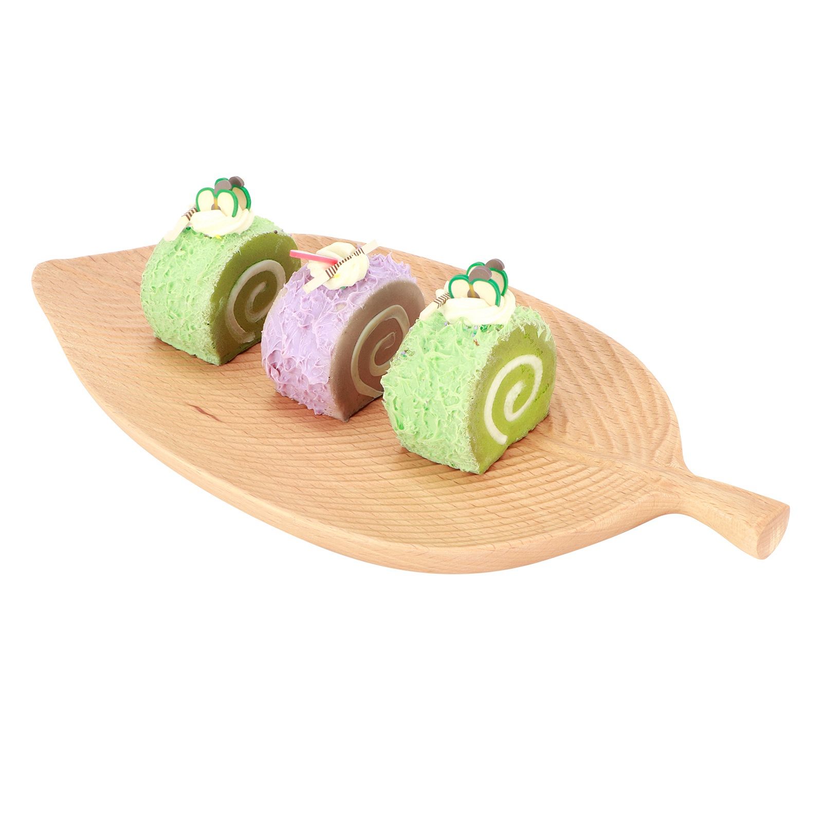 Leaf Shape Wood Plate Storage Trays Tea Tray Dessert Dinner Bread Fruit Snaks view 9