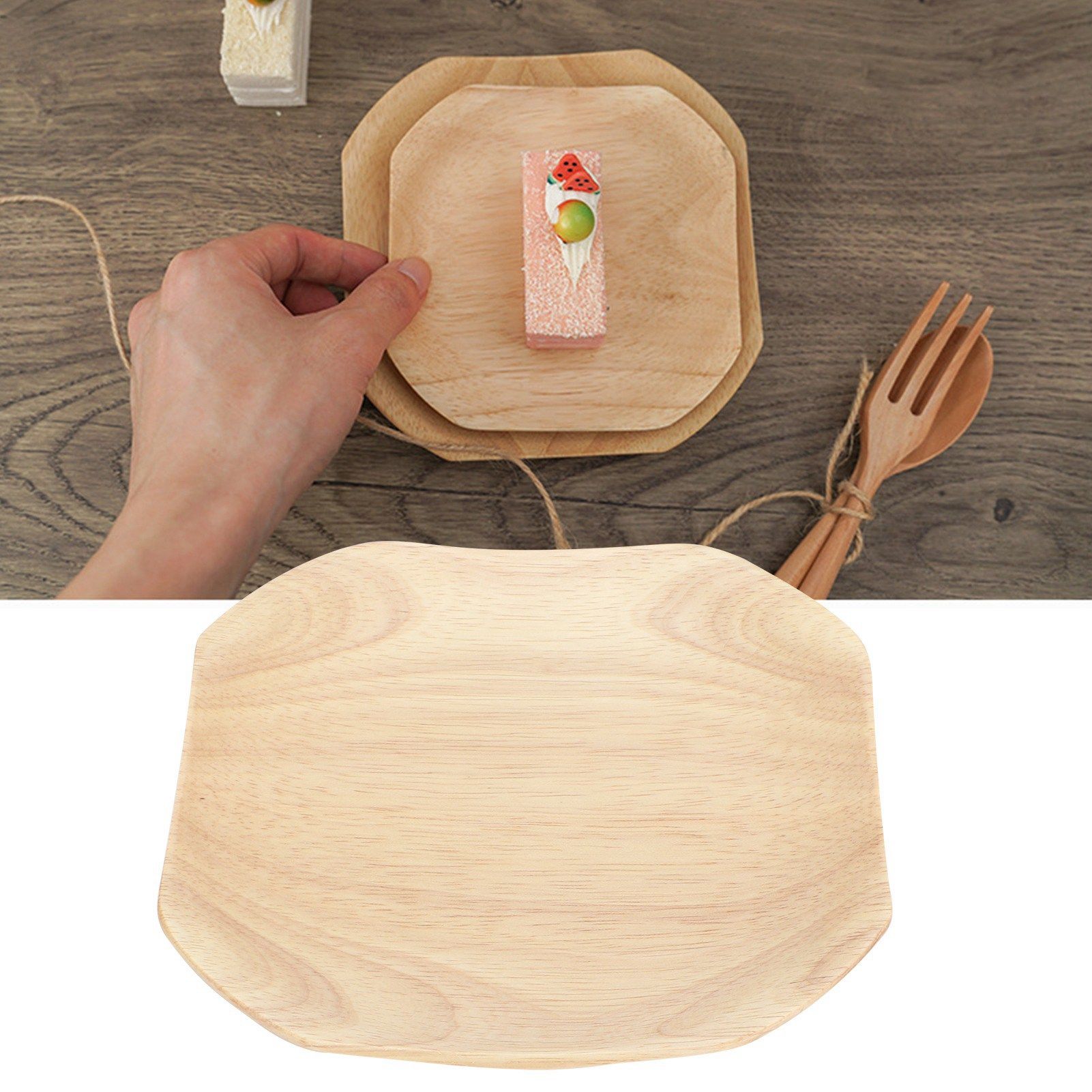 Square Wooden Sushi Dish Snacks Dried Cake Tray Dessert Plate for Home TablewareL view 10