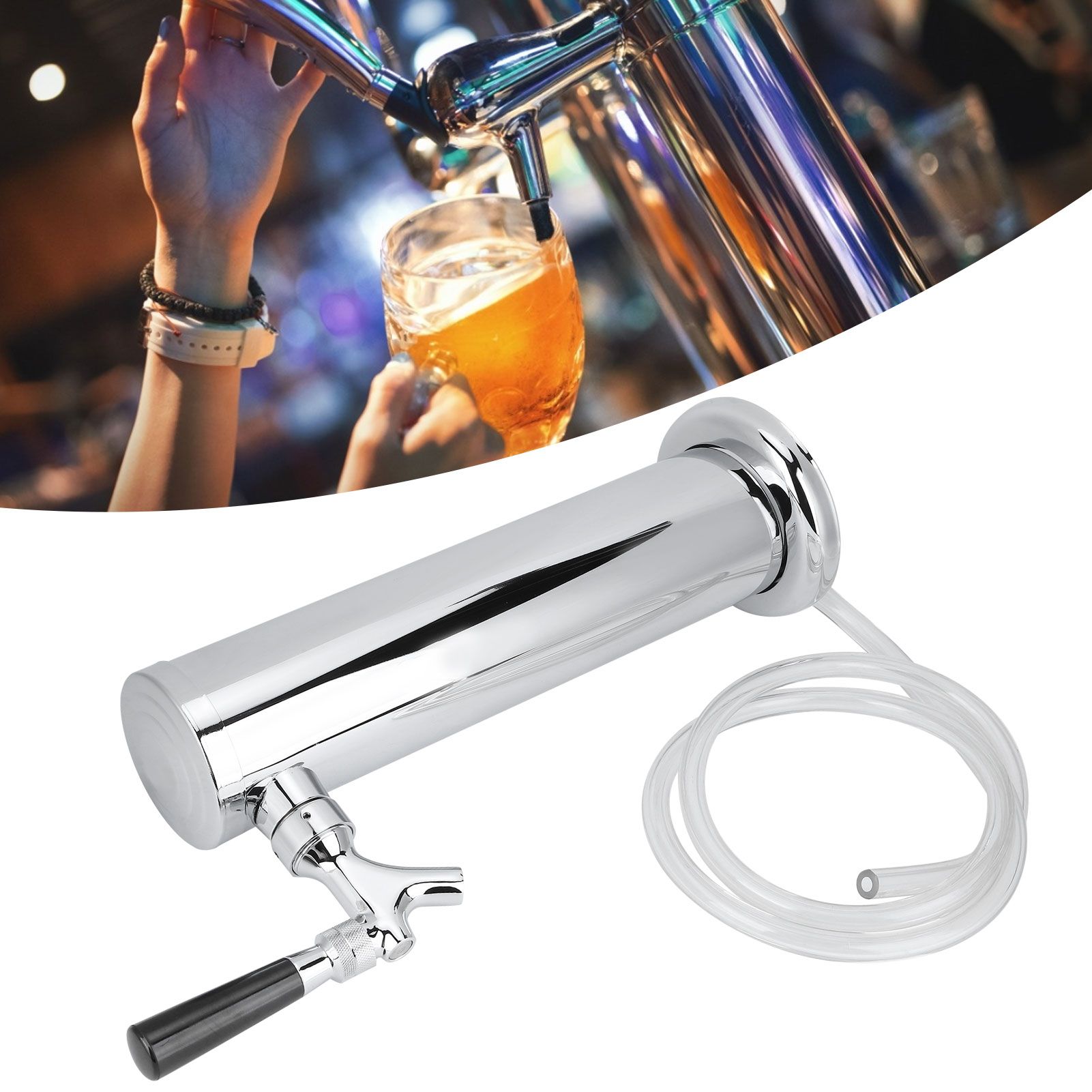 Stainless Steel Beer Draft Tower with Single Faucet Dispenser Home Brewing view 10