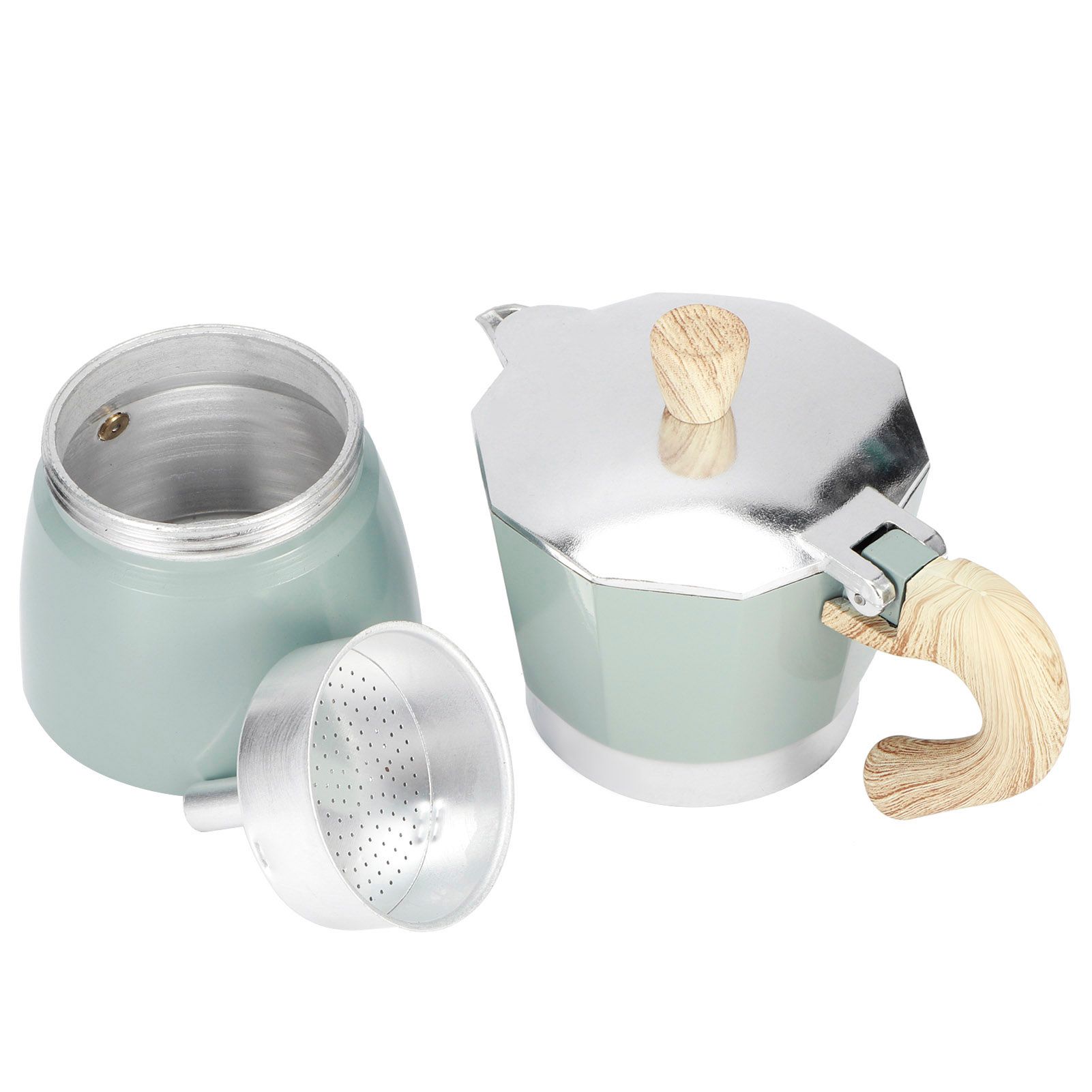 Stovetop Coffee Maker Aluminium Octagonal Coffee Pot Kettle Moka Pot for Home view 6