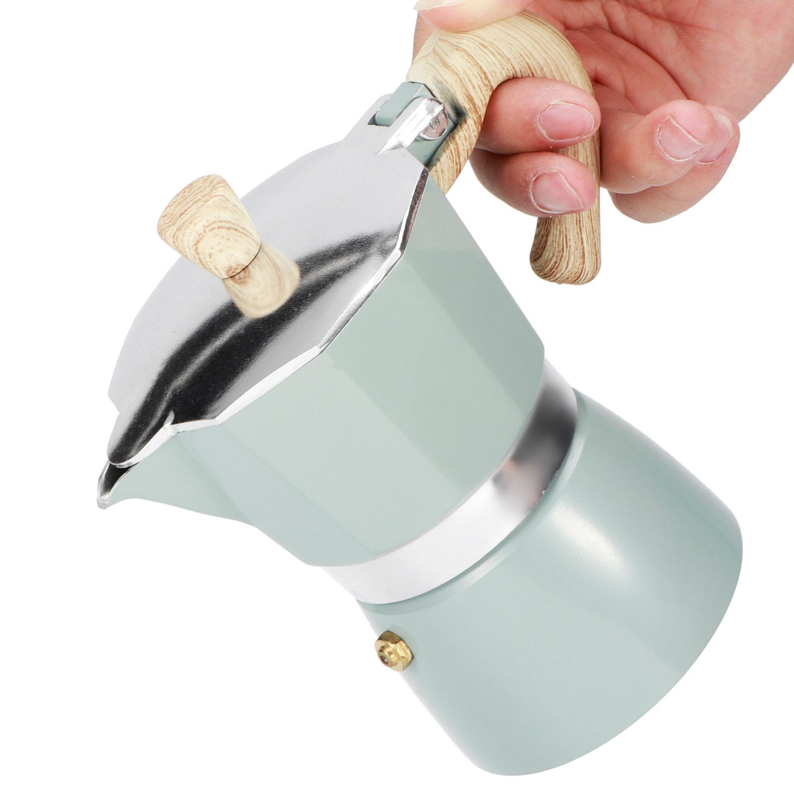 Stovetop Coffee Maker Aluminium Octagonal Coffee Pot Kettle Moka Pot for Home view 8
