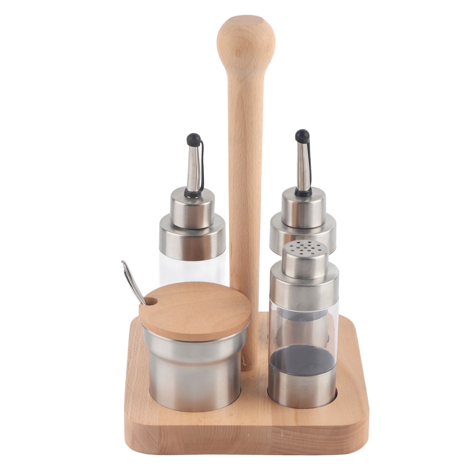 Cruet Condiment Spice Pepper Jar Box Seasoning Storage Container Pot Rack Set view 2