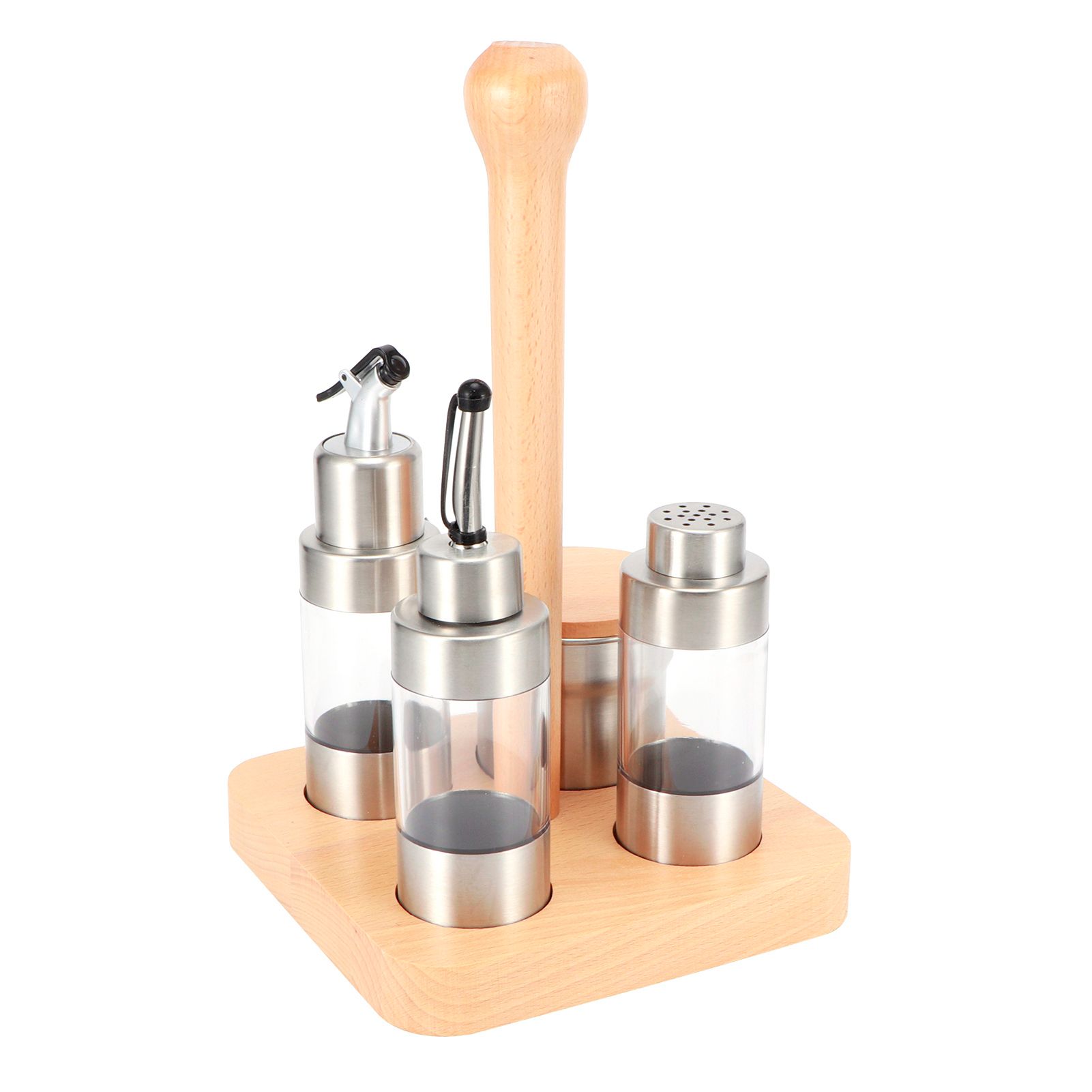 Cruet Condiment Spice Pepper Jar Box Seasoning Storage Container Pot Rack Set view 4