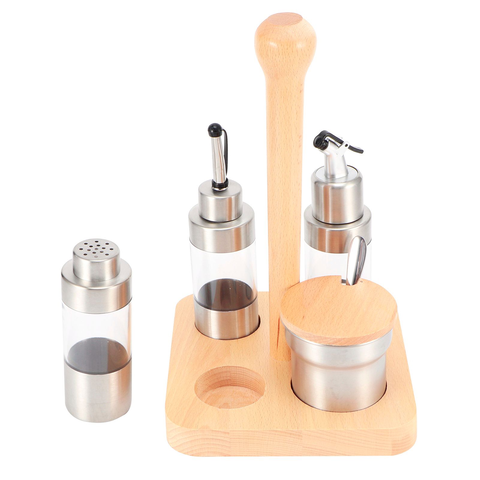 Cruet Condiment Spice Pepper Jar Box Seasoning Storage Container Pot Rack Set view 5