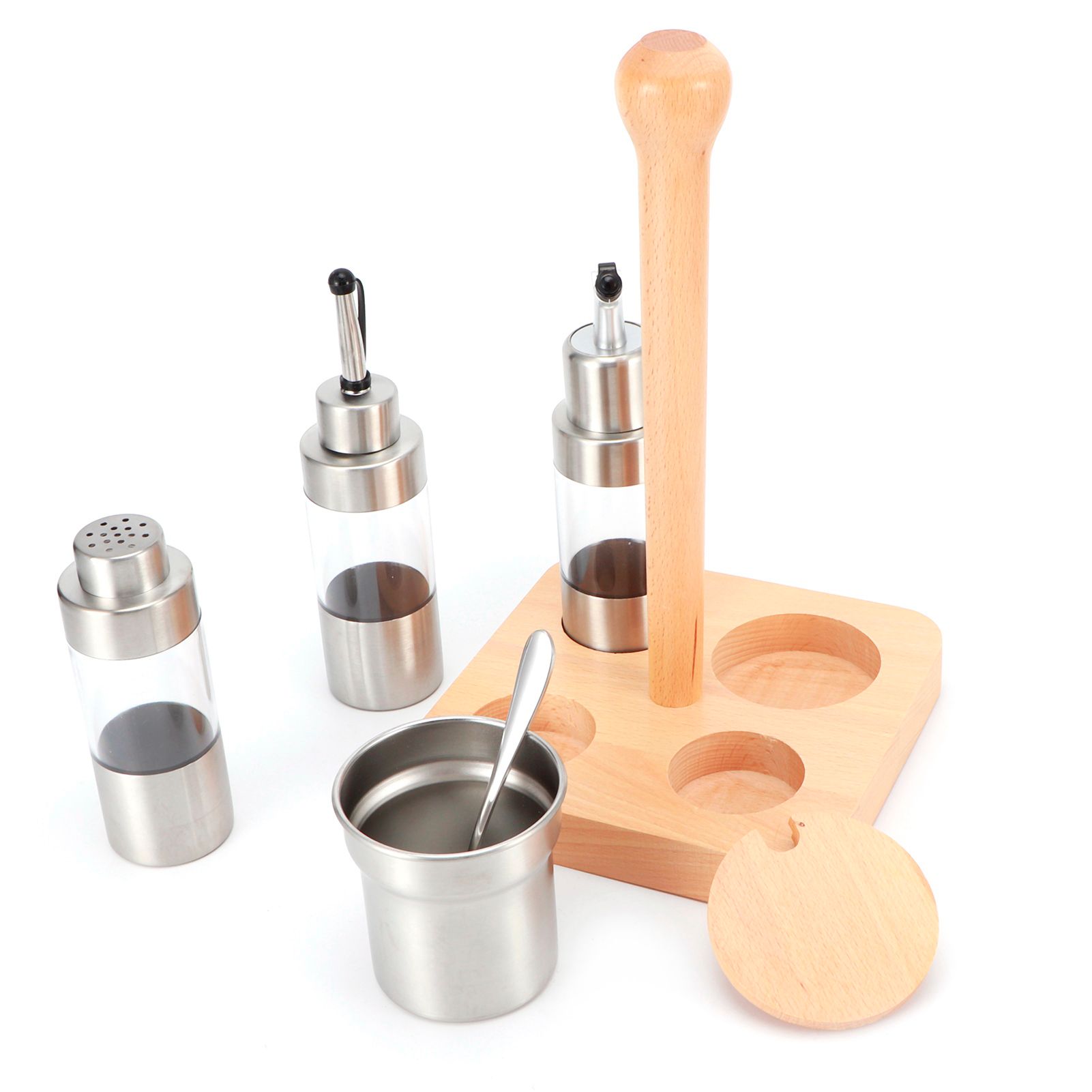 Cruet Condiment Spice Pepper Jar Box Seasoning Storage Container Pot Rack Set view 6