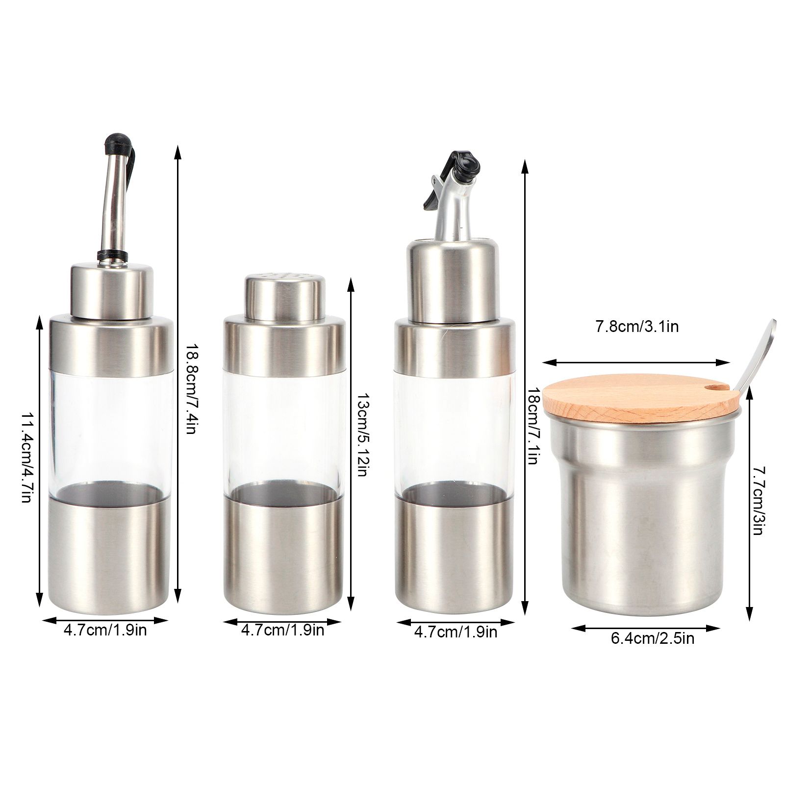 Cruet Condiment Spice Pepper Jar Box Seasoning Storage Container Pot Rack Set view 12