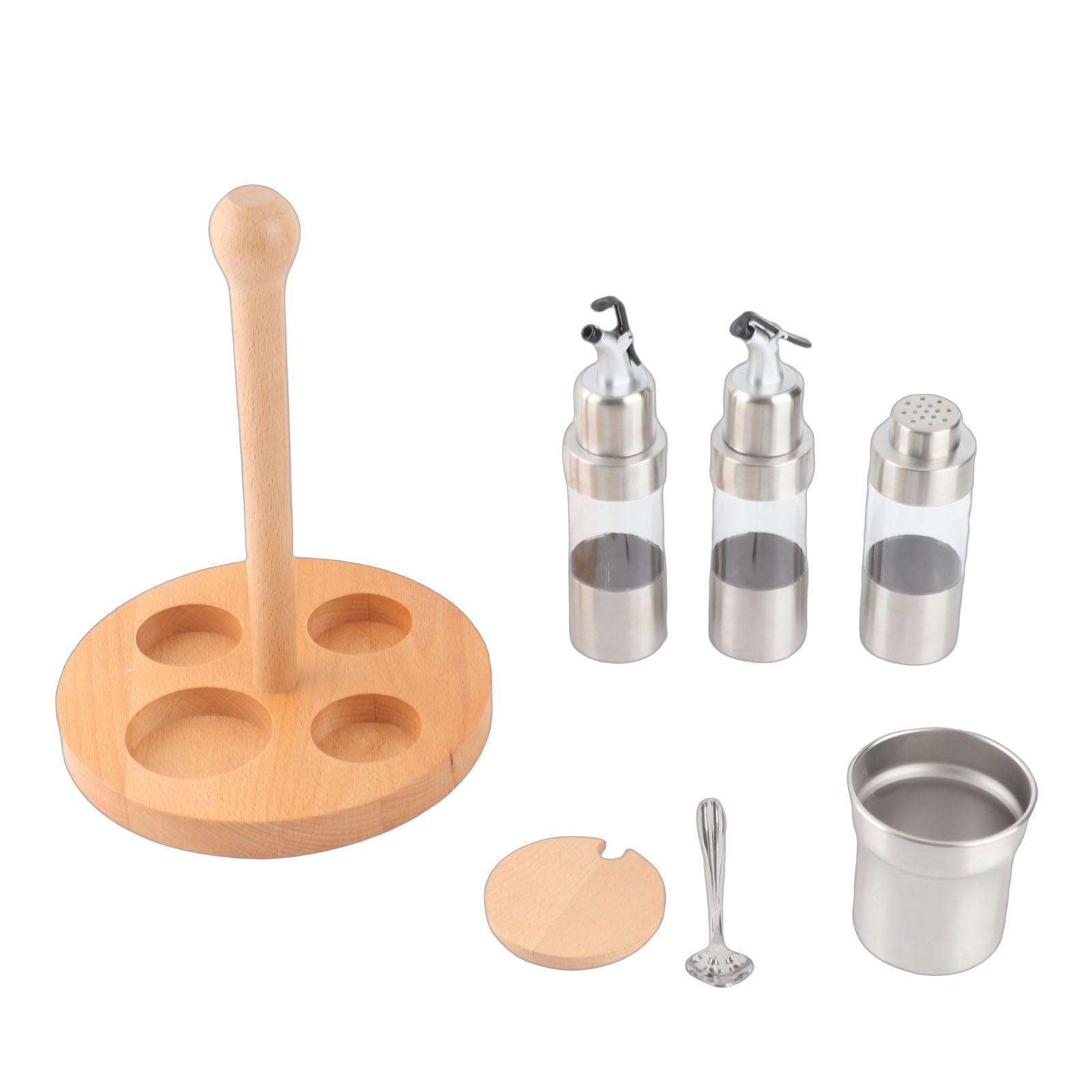 Cruet Condiment Spice Pepper Jar Box Seasoning Storage Container Pot Rack Set view 2