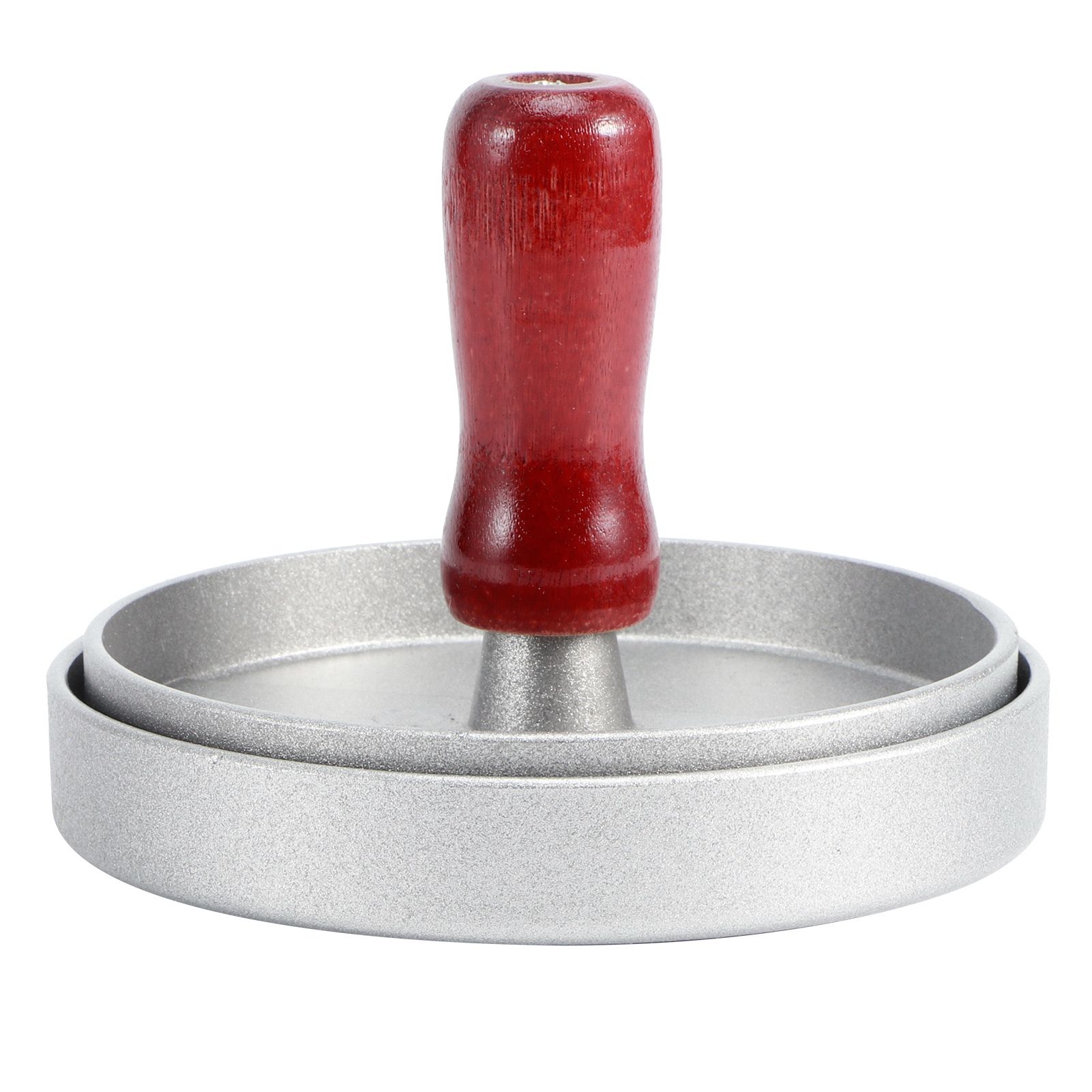 Aluminum Alloy Non-Stick Hamburger Press Meat Patty Maker Mold with Wood view 2
