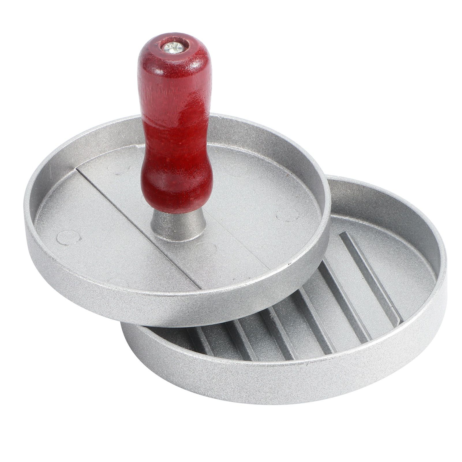 Aluminum Alloy Non-Stick Hamburger Press Meat Patty Maker Mold with Wood view 4