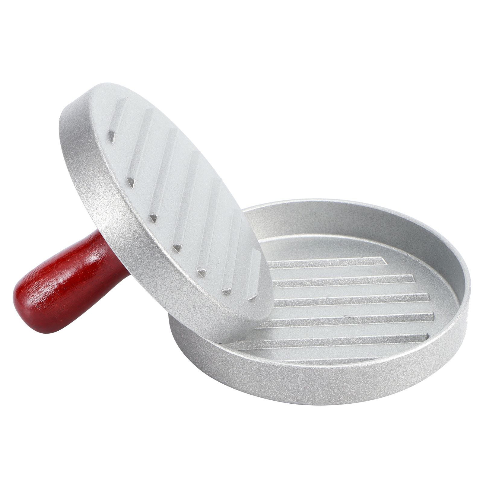 Aluminum Alloy Non-Stick Hamburger Press Meat Patty Maker Mold with Wood view 6