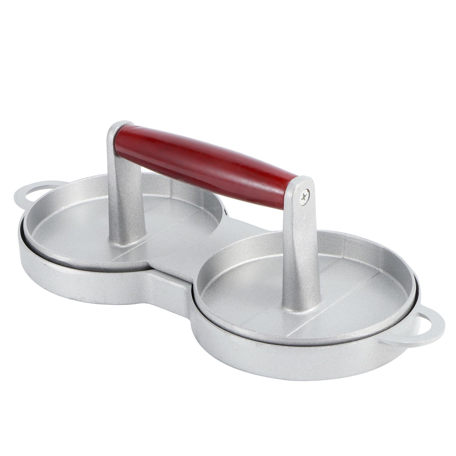 2 Grids Round Shape DIY Kitchen Non-Stick Hamburger Press Patty Maker Mold view 3
