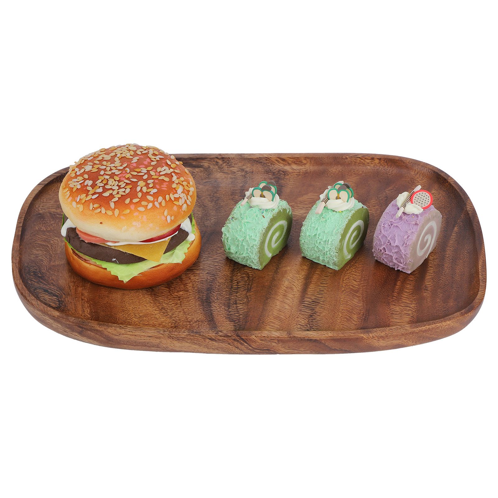 Irregular Wood Storage Tray Snack Fruit Organizer Table Accessories Fast Food view 8