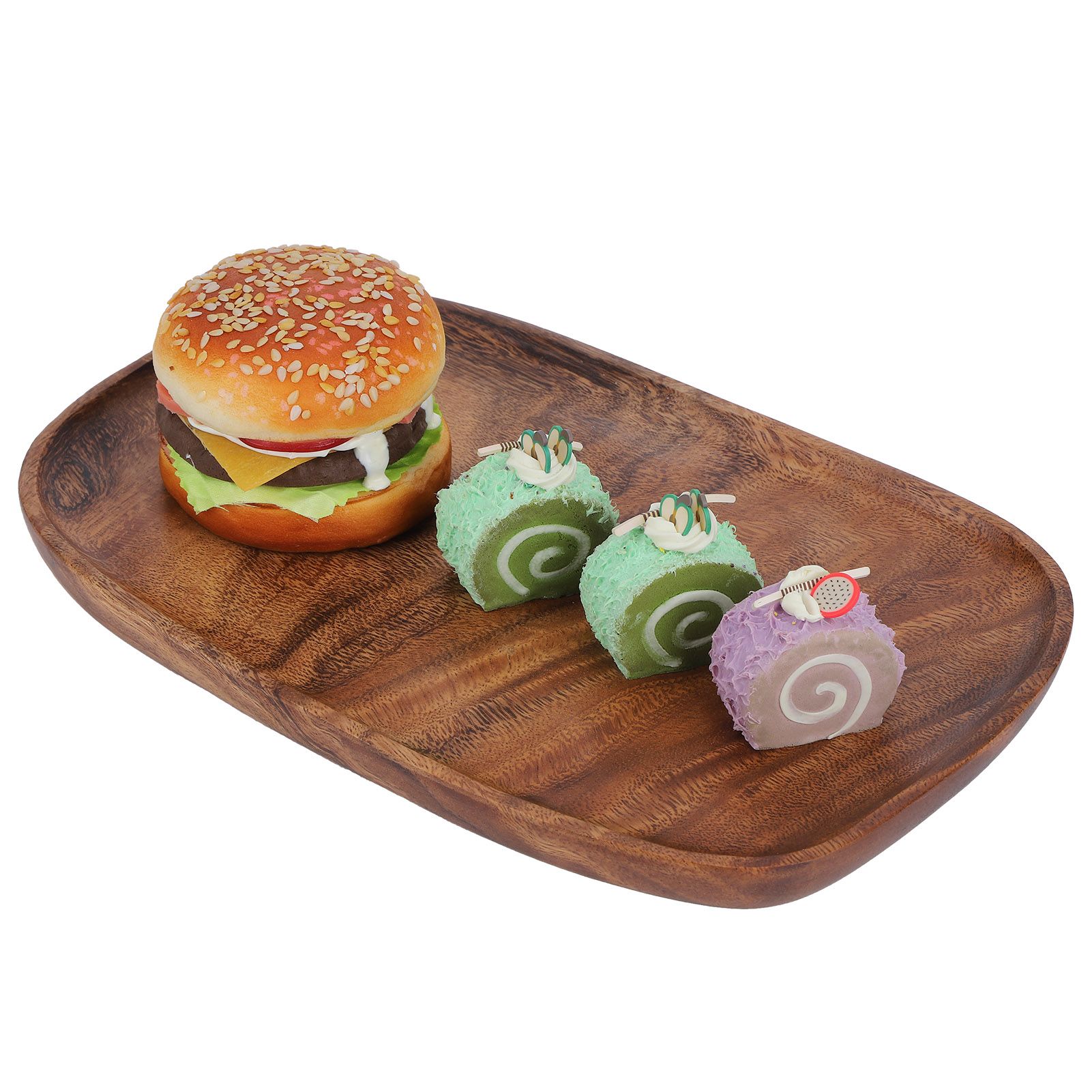 Irregular Wood Storage Tray Snack Fruit Organizer Table Accessories Fast Food view 9
