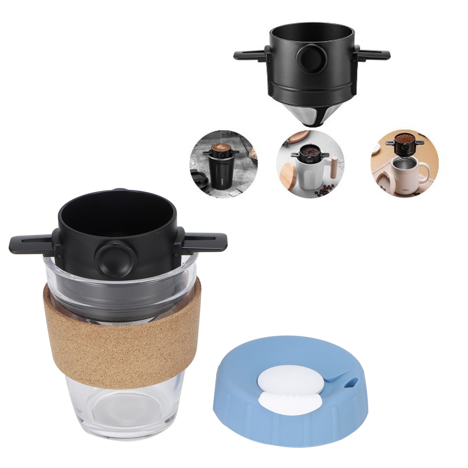 Reusable Drip Coffee Tea Holders Funnel Dripper Portable Stainless Steel view 9