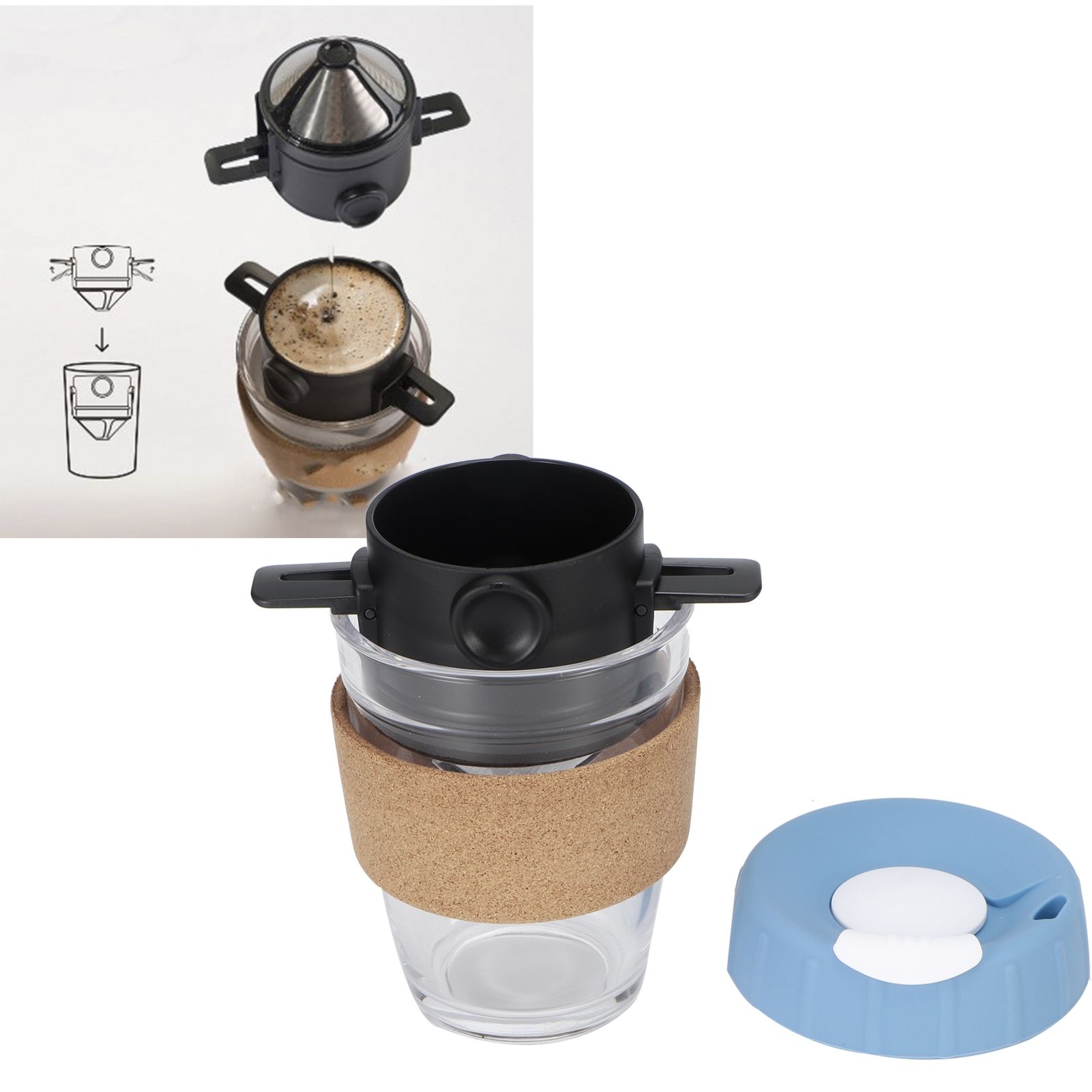 Reusable Drip Coffee Tea Holders Funnel Dripper Portable Stainless Steel view 10