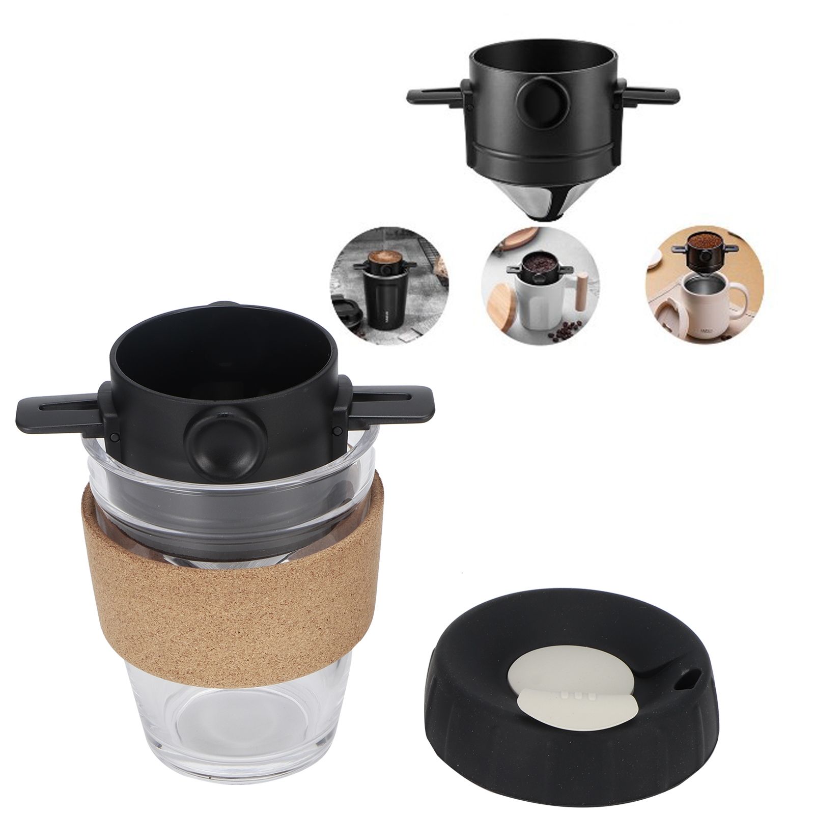 Reusable Drip Coffee Tea Holders Funnel Dripper Portable Stainless Steel view 9