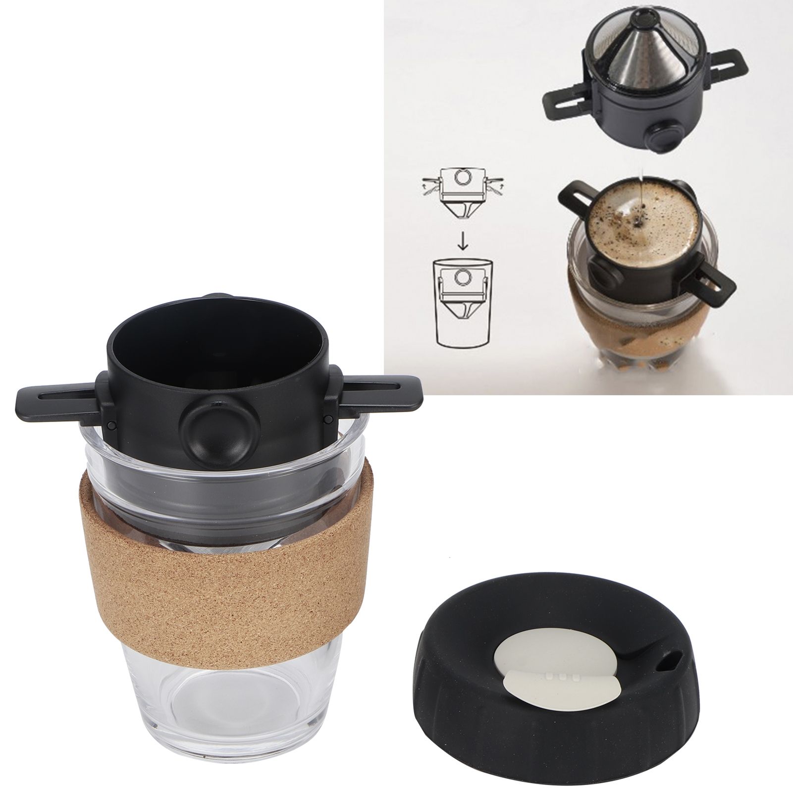 Reusable Drip Coffee Tea Holders Funnel Dripper Portable Stainless Steel view 10