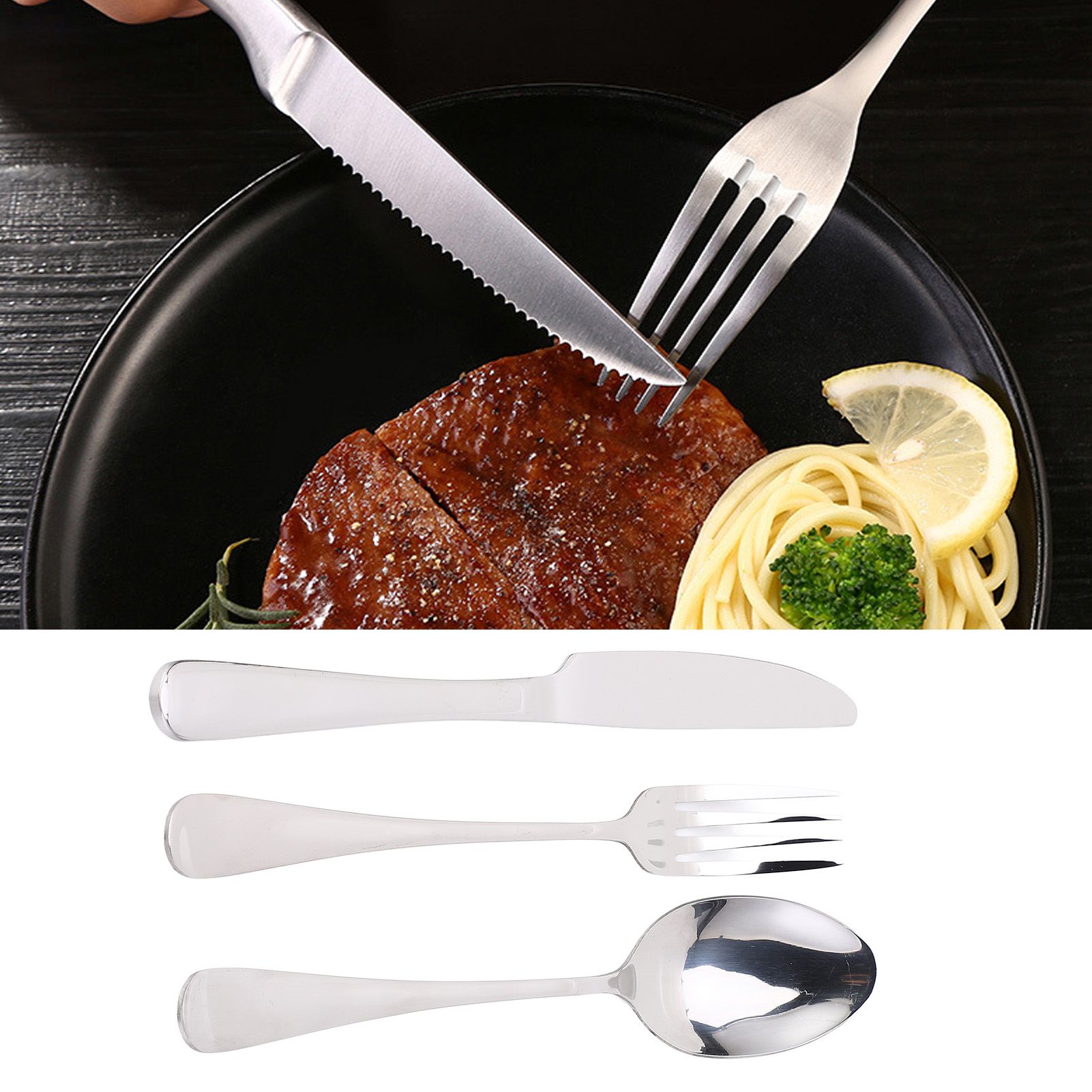 European Type 304 Stainless Steel Knives Forks Spoons Kit Tableware Cutlery view 10