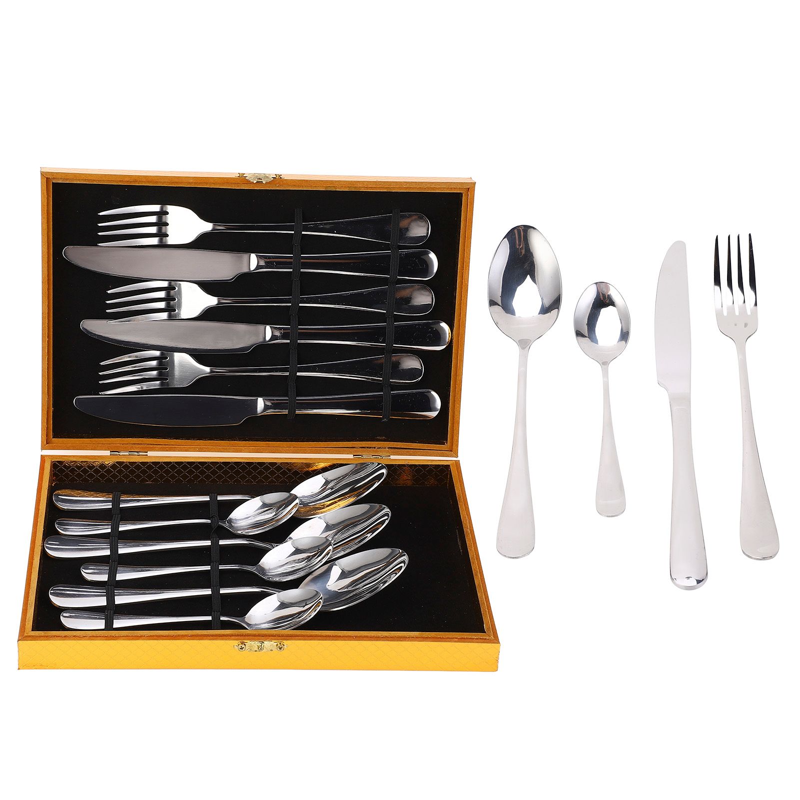 304 Stainless Steel Knives Forks Spoons Kit Cutlery Set for Home Kitchen Hotel view 6