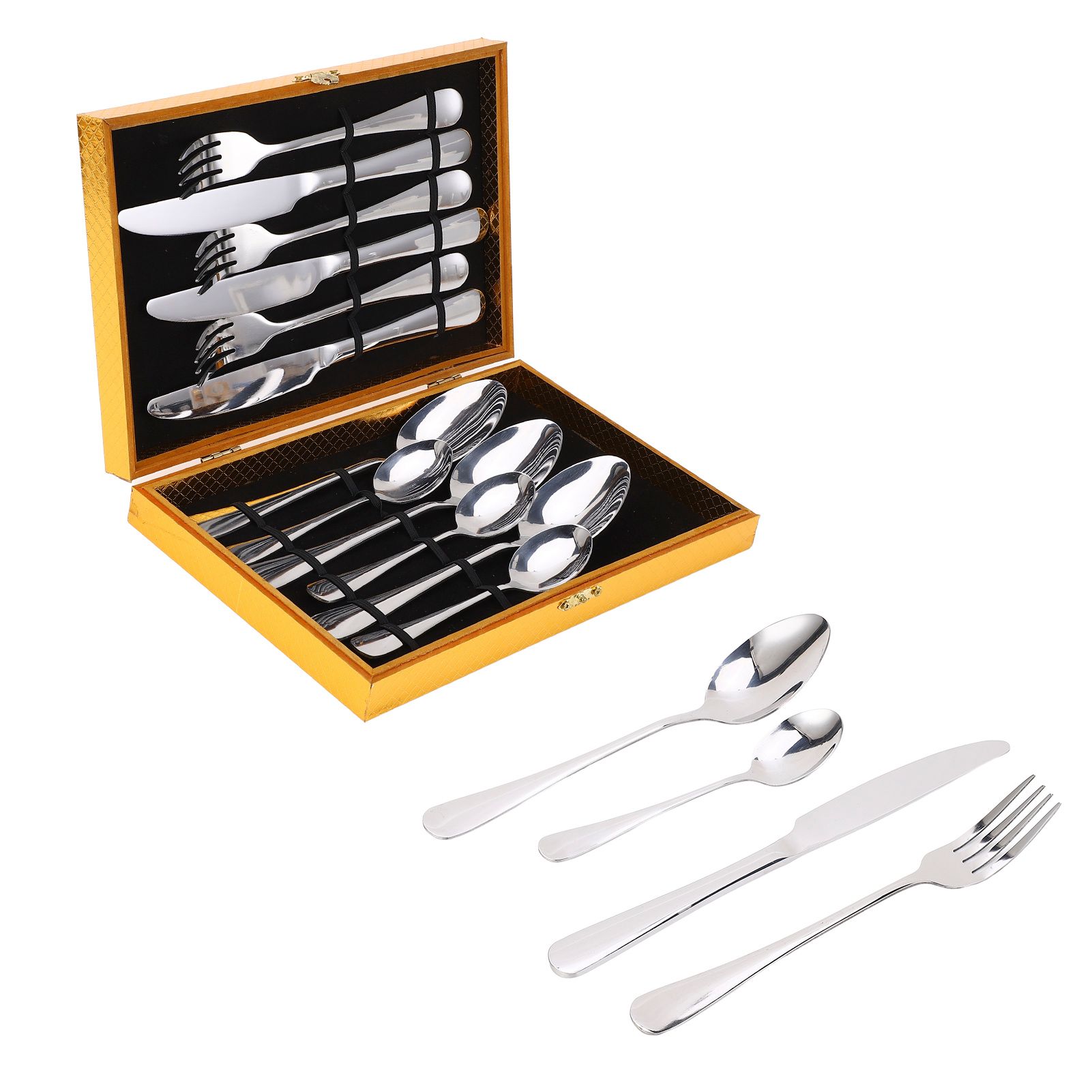 304 Stainless Steel Knives Forks Spoons Kit Cutlery Set for Home Kitchen Hotel view 7