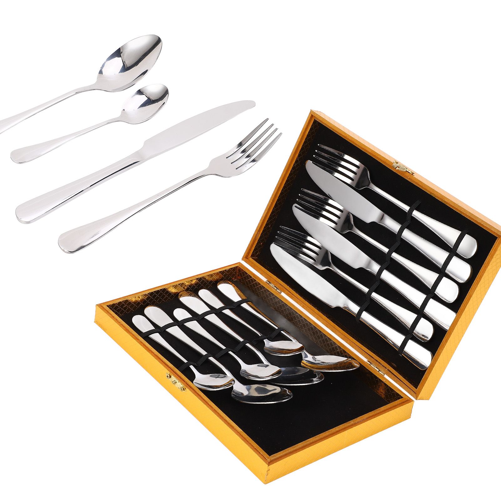 304 Stainless Steel Knives Forks Spoons Kit Cutlery Set for Home Kitchen Hotel view 10