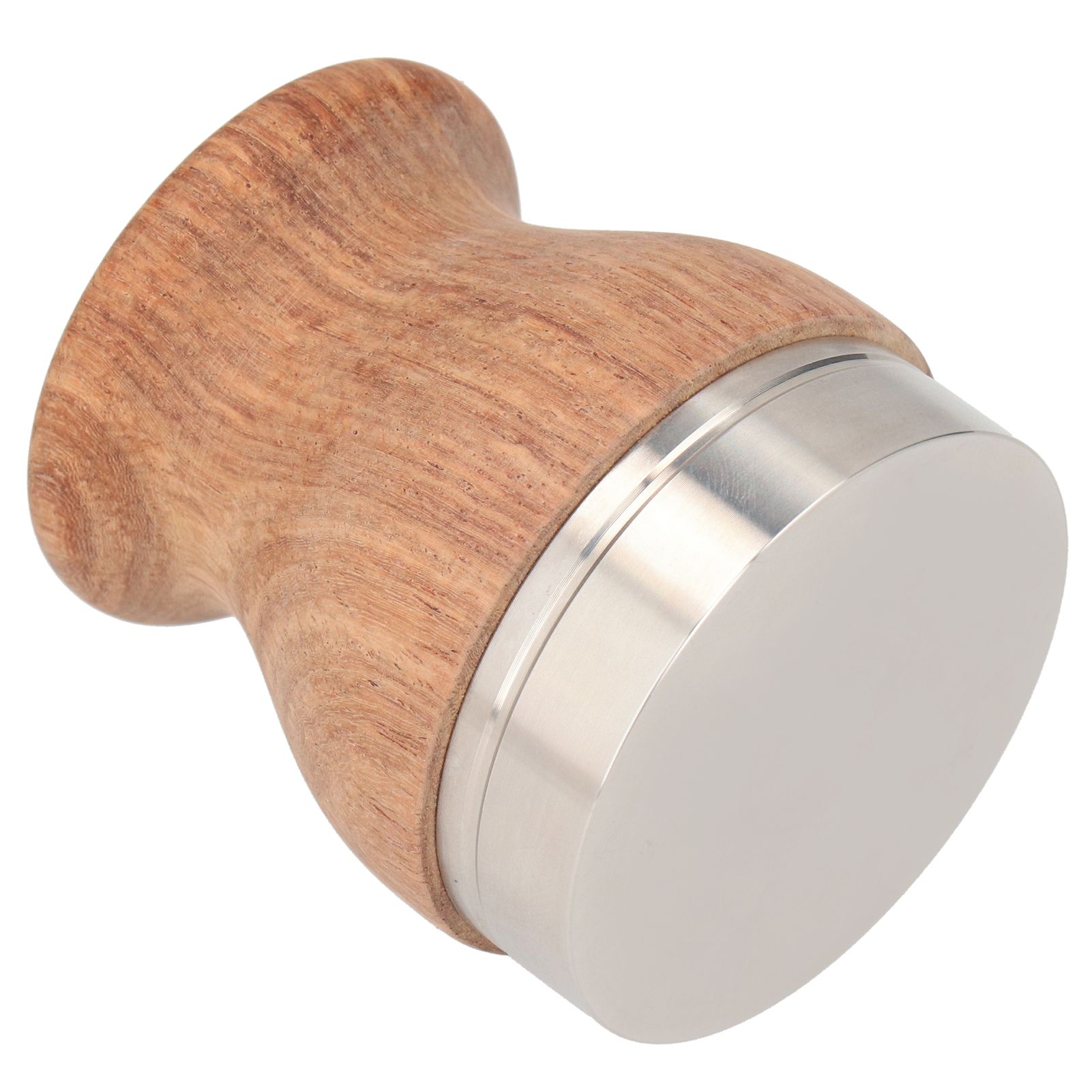 Stainless Steel Flat Coffee Tamper Powder Press Hammer Wooden Handle Coffee