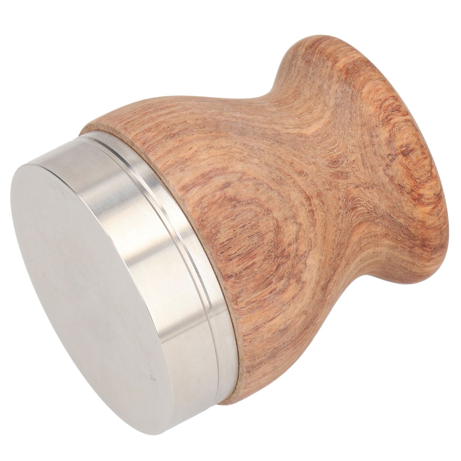 Stainless Steel Flat Coffee Tamper Powder Press Hammer Wooden Handle Coffee view 3