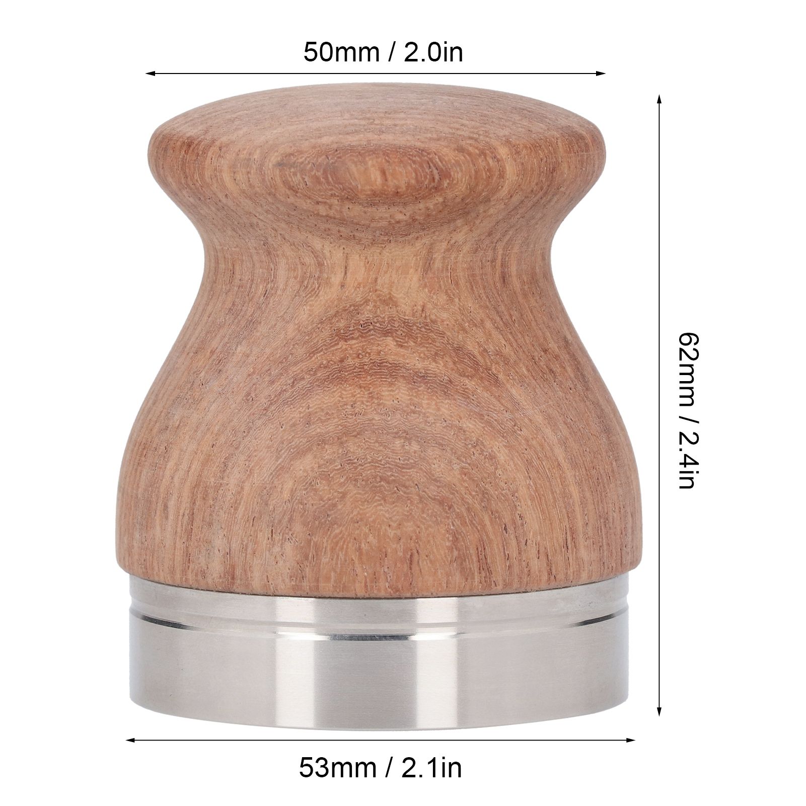 Stainless Steel Flat Coffee Tamper Powder Press Hammer Wooden Handle Coffee view 11
