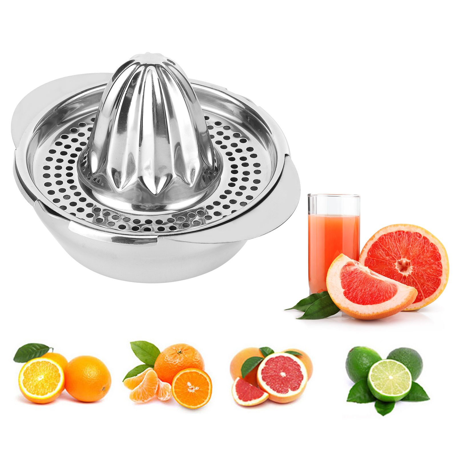 Stainless Steel Manual Juicer Fruit Lemon Orange Squeezer with Bowl Juicer view 10
