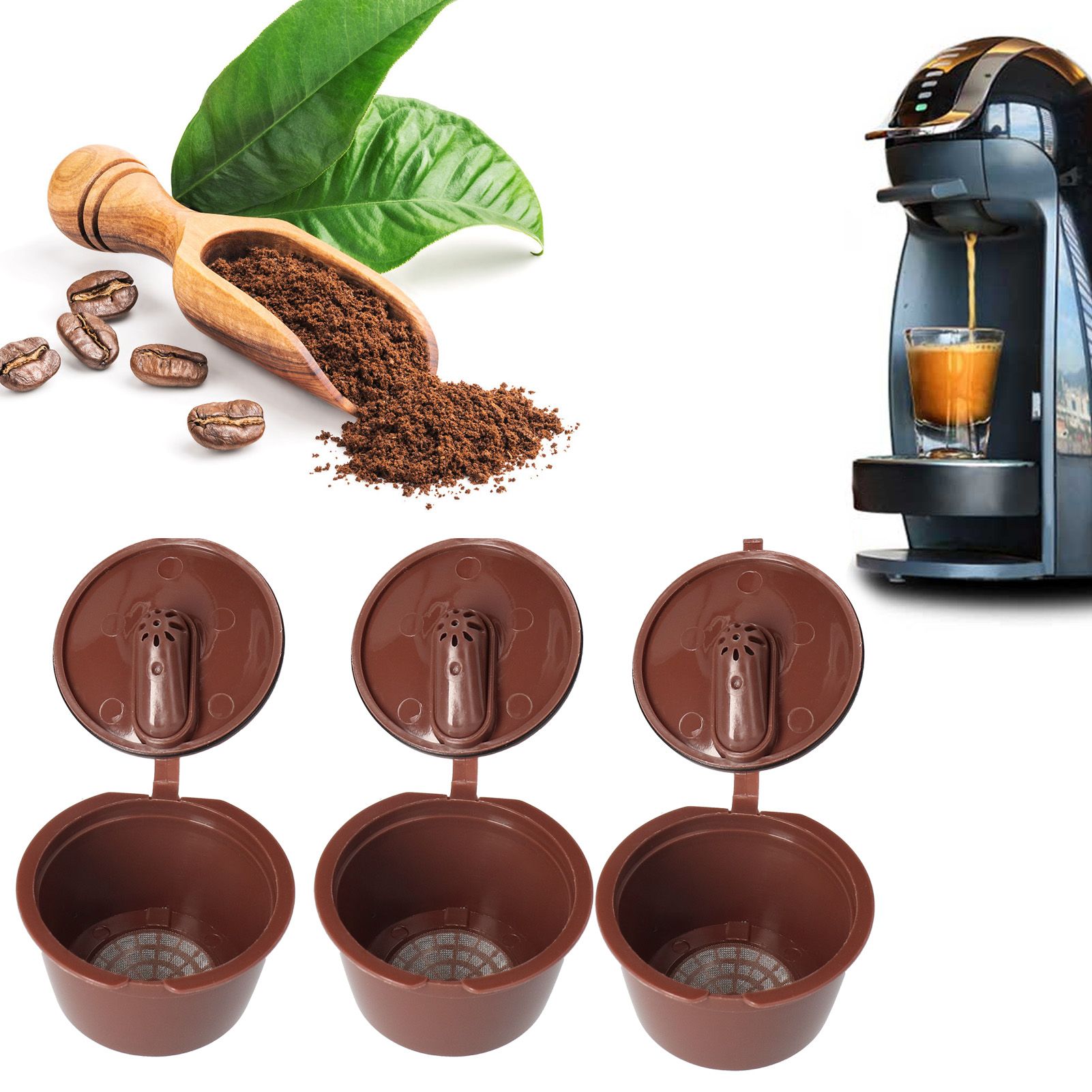 Refillable Capsule Coffee Filter Set Reusable Cafe Tool Fit for Dolce Gusto view 9
