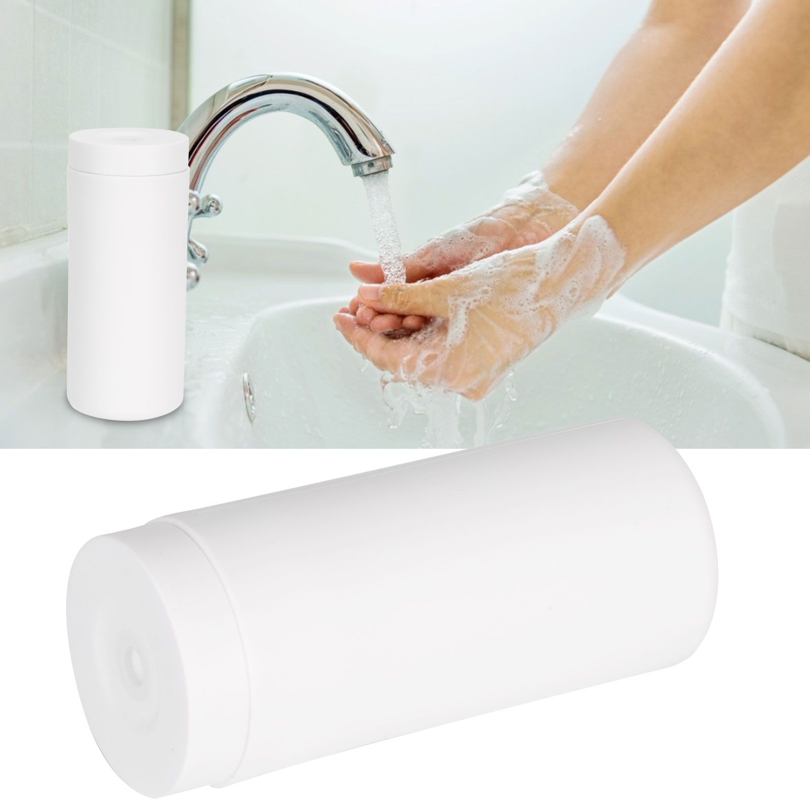 240ml Manual Hand Soap Dispenser Lotion Shampoo Soft Silicone Bottle Easy view 9