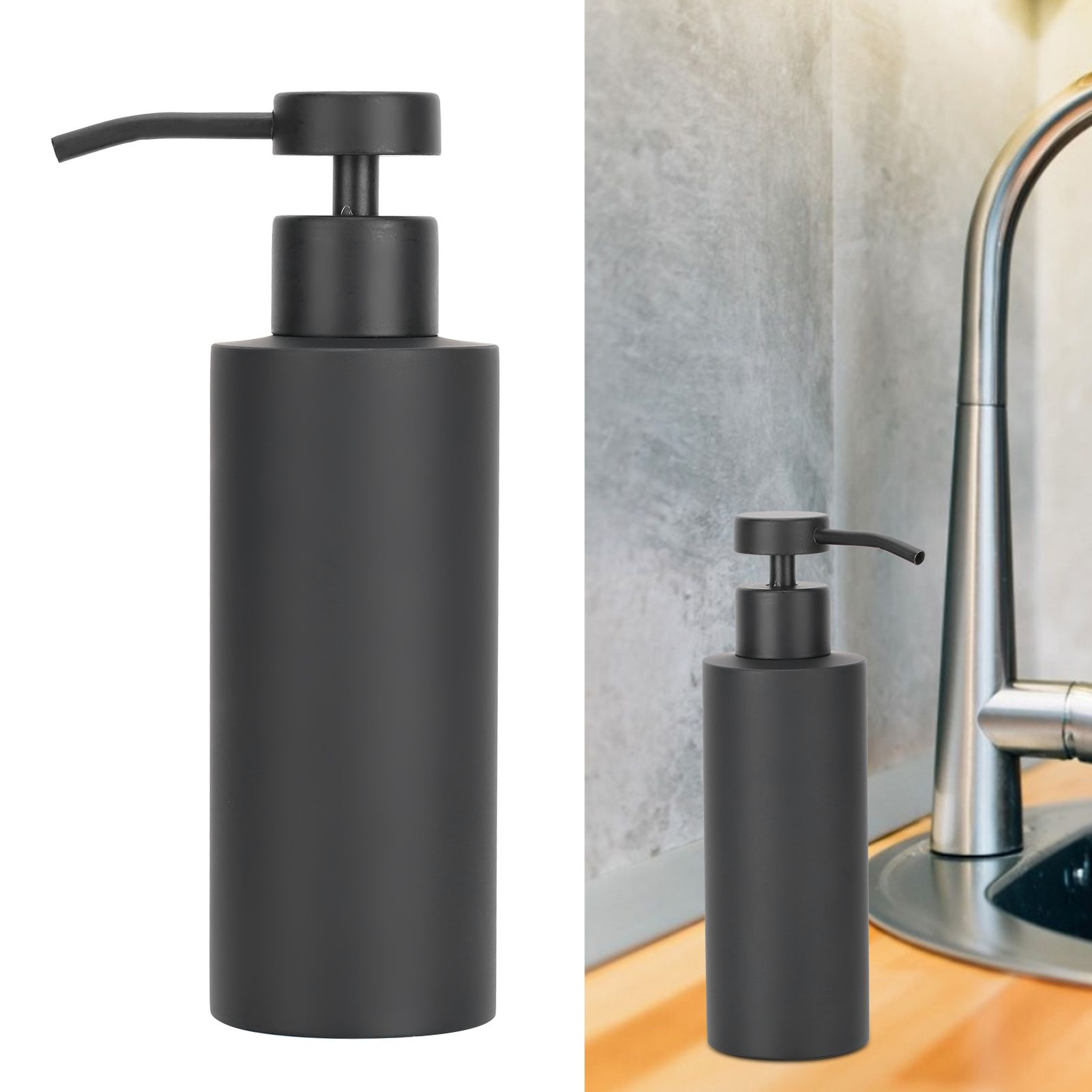 Black Kitchen Soap Dispenser Stainless Steel Bathroom Manual Press Soap view 9