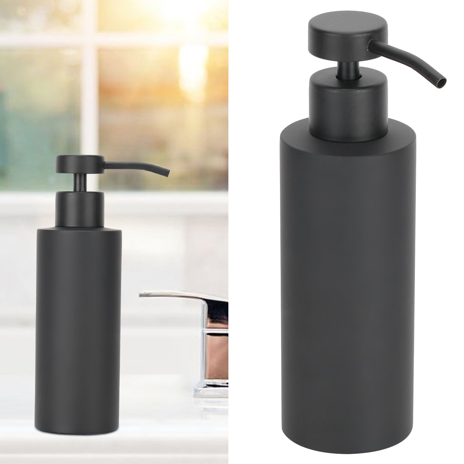 Black Kitchen Soap Dispenser Stainless Steel Bathroom Manual Press Soap view 10