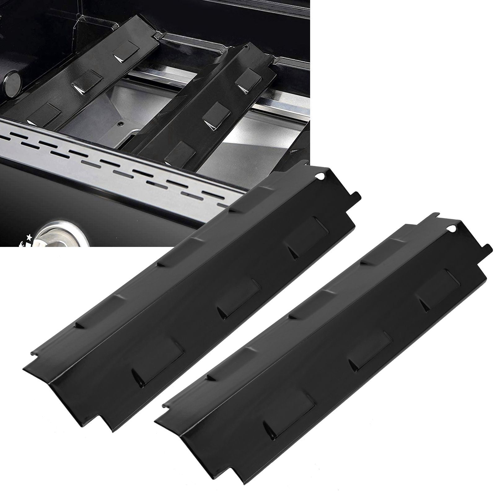 2pcs Gas Grill Heat Plate Stainless Steel BBQ Heat Tent Replacement Parts for view 9