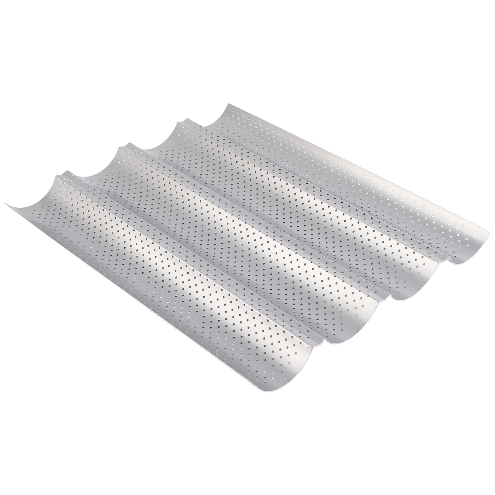 NonStick MultiGrooves Waves French Bread Pan Baguette Baking Cooking Tray Mold view 2