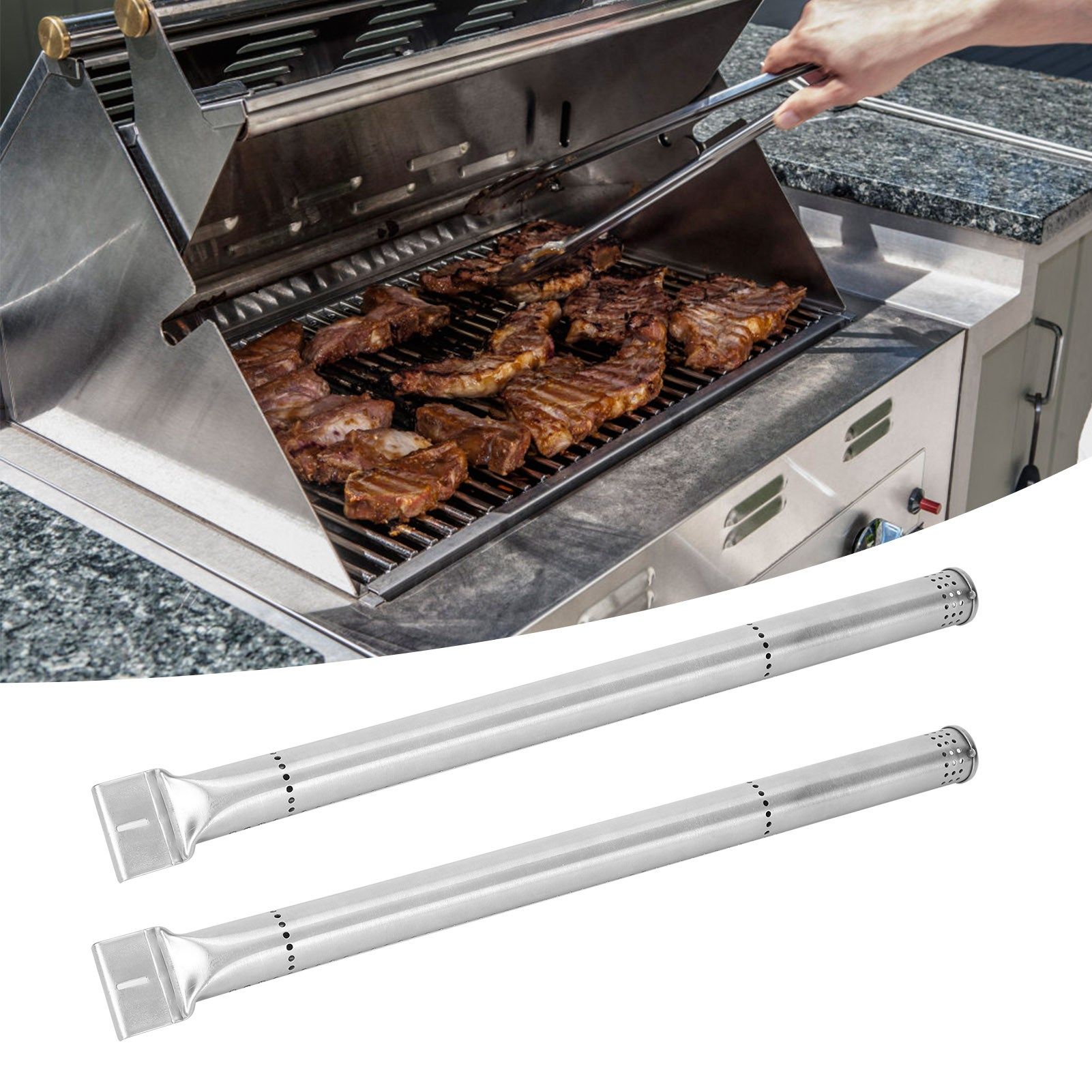 2PCS BBQ Parts Gas Grill Replacement Stainless Steel Grill Burners Tube view 9