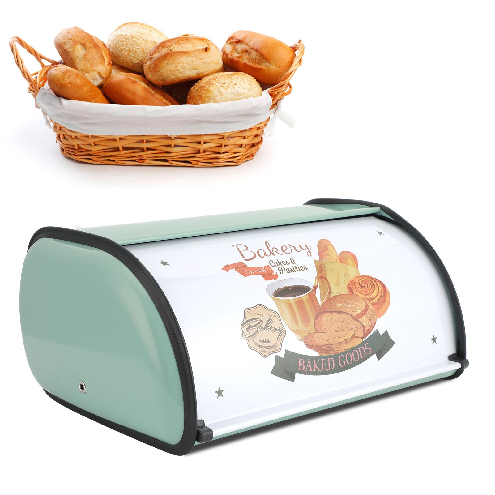 Kitchen Storage Supply Metal Bread Pastry Box Case Retro Home Furnishing Large view 10