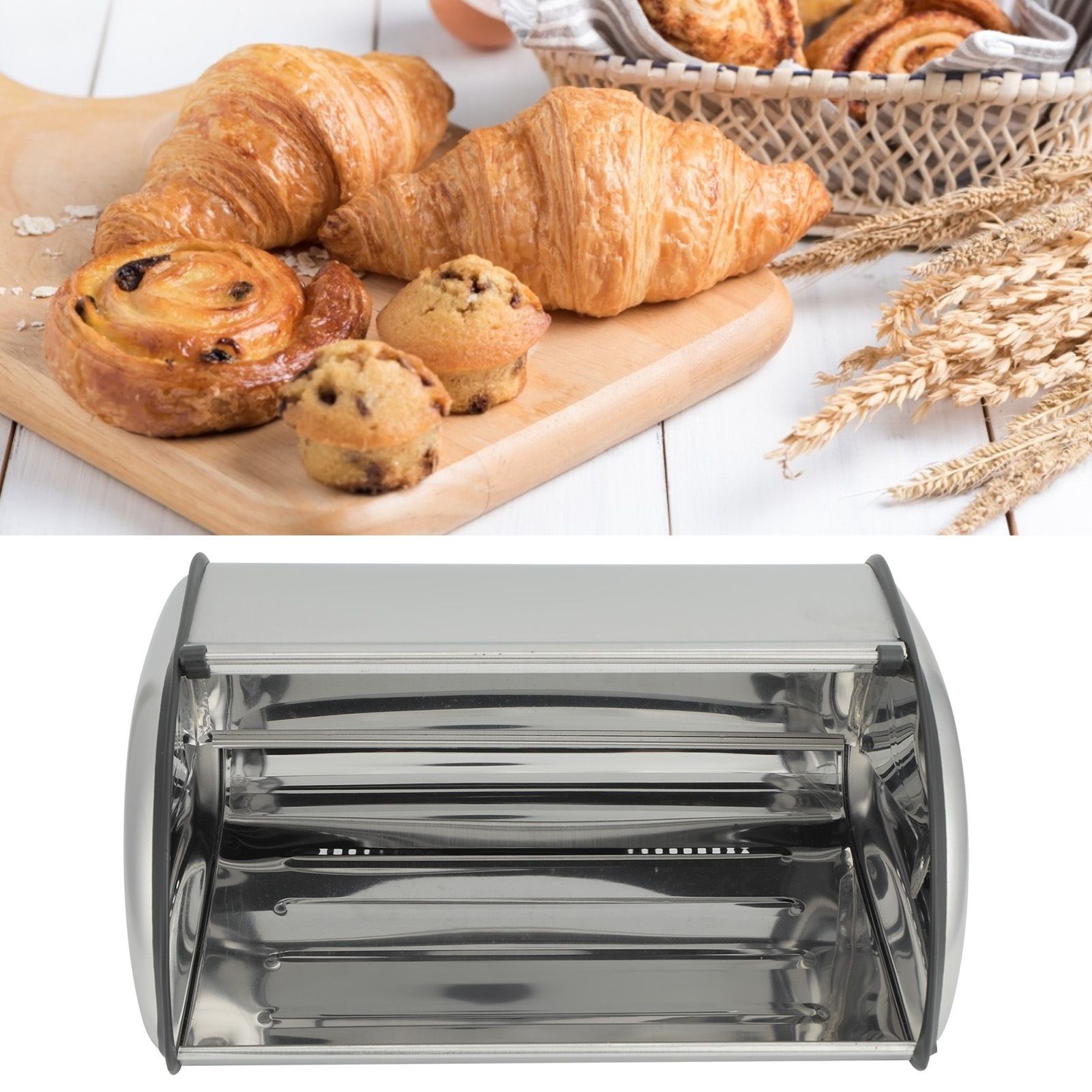 Kitchen Storage Box Simple High‑Grade Frosted Stainless Steel for Bread Cake view 12