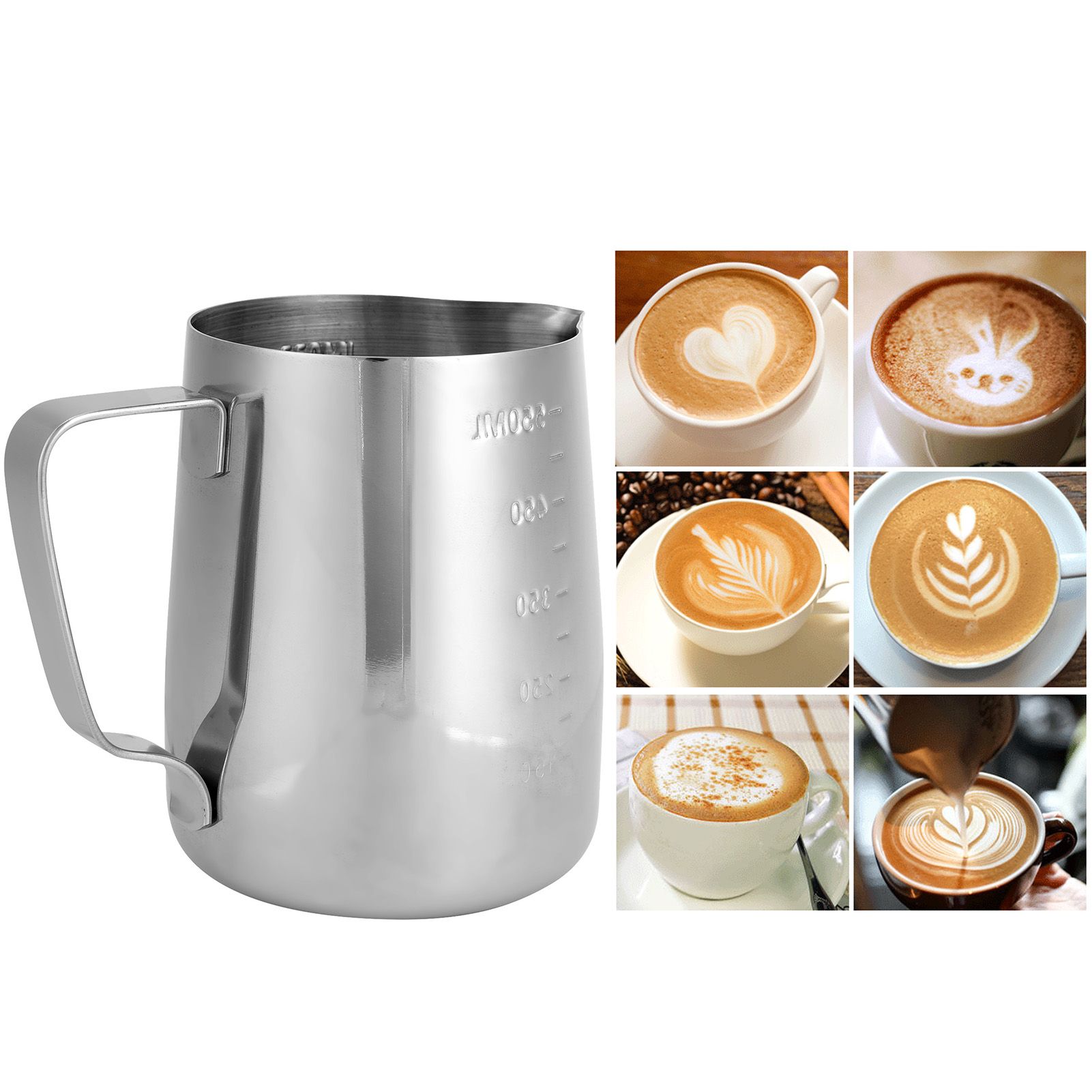 Milk Frothing Pitcher Thickening Stainless Steel Coffee Latte Craft Cup Art view 9