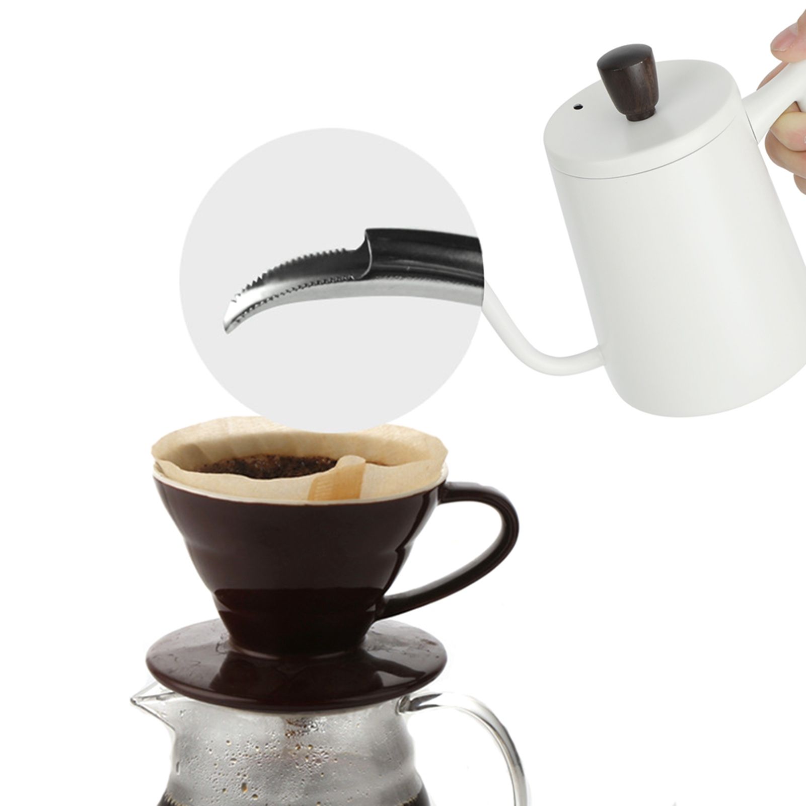 700ml Portable Stainless Steel Coffee Pot Long Gooseneck Spout Pour Over view 9