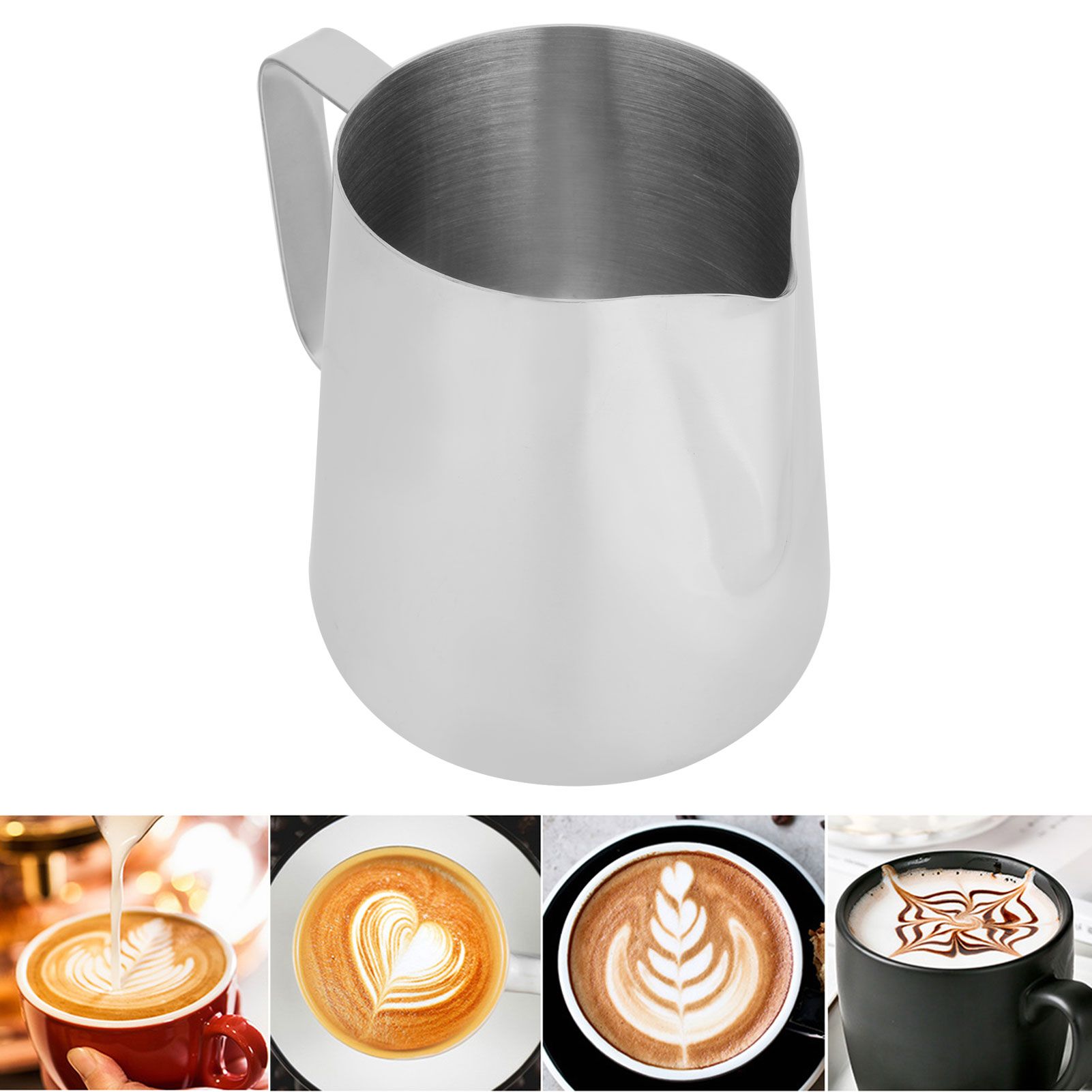 Stainless Steel Milk Jug Frothing Pitcher Coffee Latte Cup Without Scale for view 9