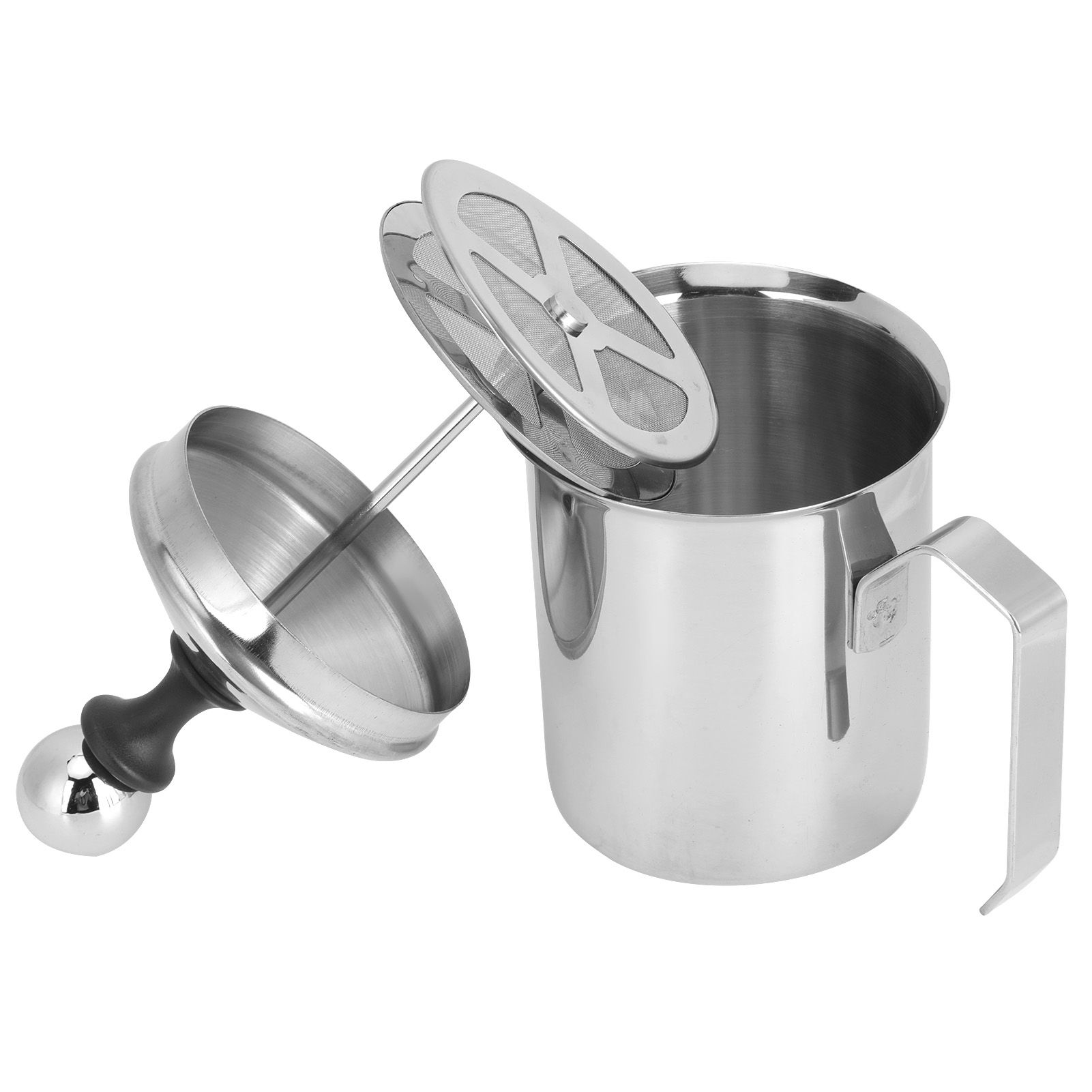 400CC 304 Stainless Steel Manual Milk Frother Foamer Mixer Stirrer for Coffee view 6
