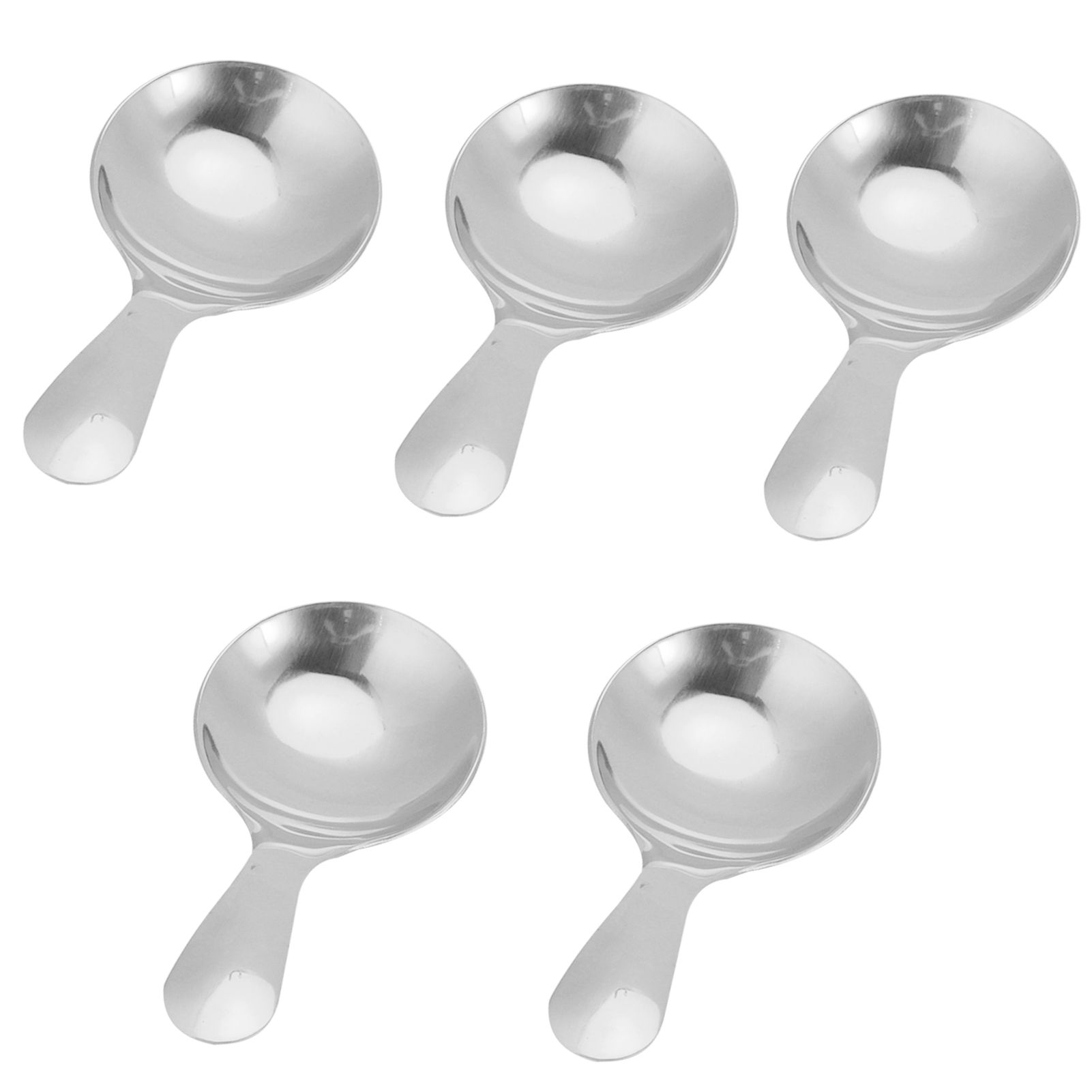 5Pcs 304 Stainless Steel Ice Cream Scoop Tea Dessert Spoon Cream Kitchen