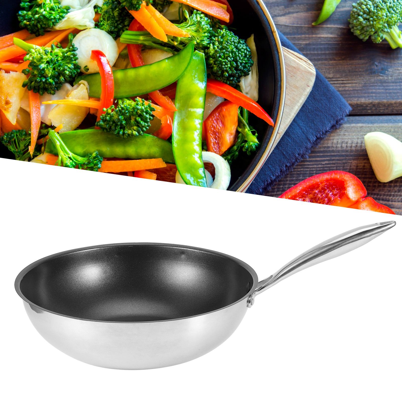 NonStick Frying Pan Composite Stainless Steel Induction Cooker Cooking Tool view 9
